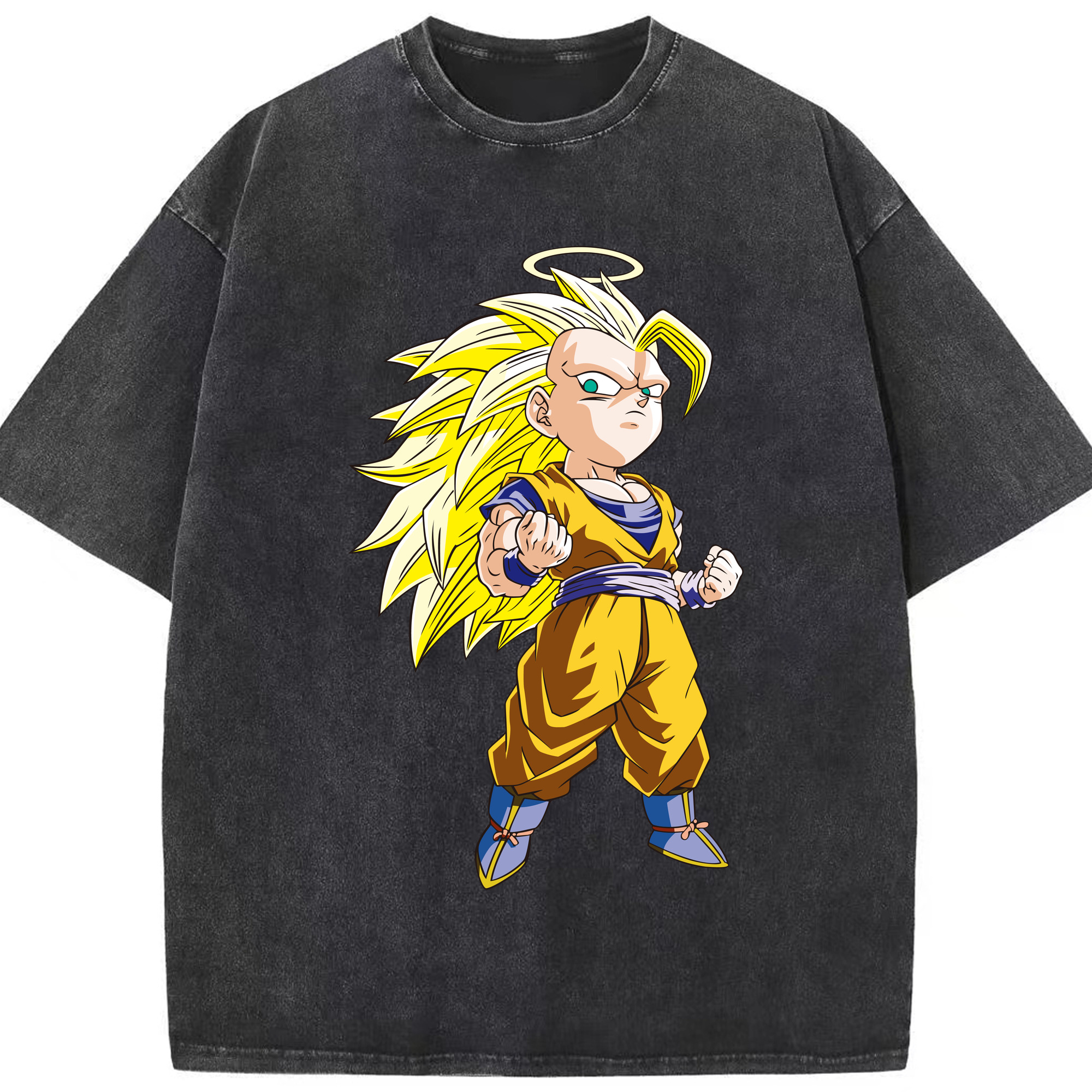 （画像用） ドラゴンボール 孫悟空（そん ごくう）Son Goku カカロット DRAGON BALL Kakarotto 綿100% ヴィンテージ風 半袖Tシャツ（フロントプリント）
