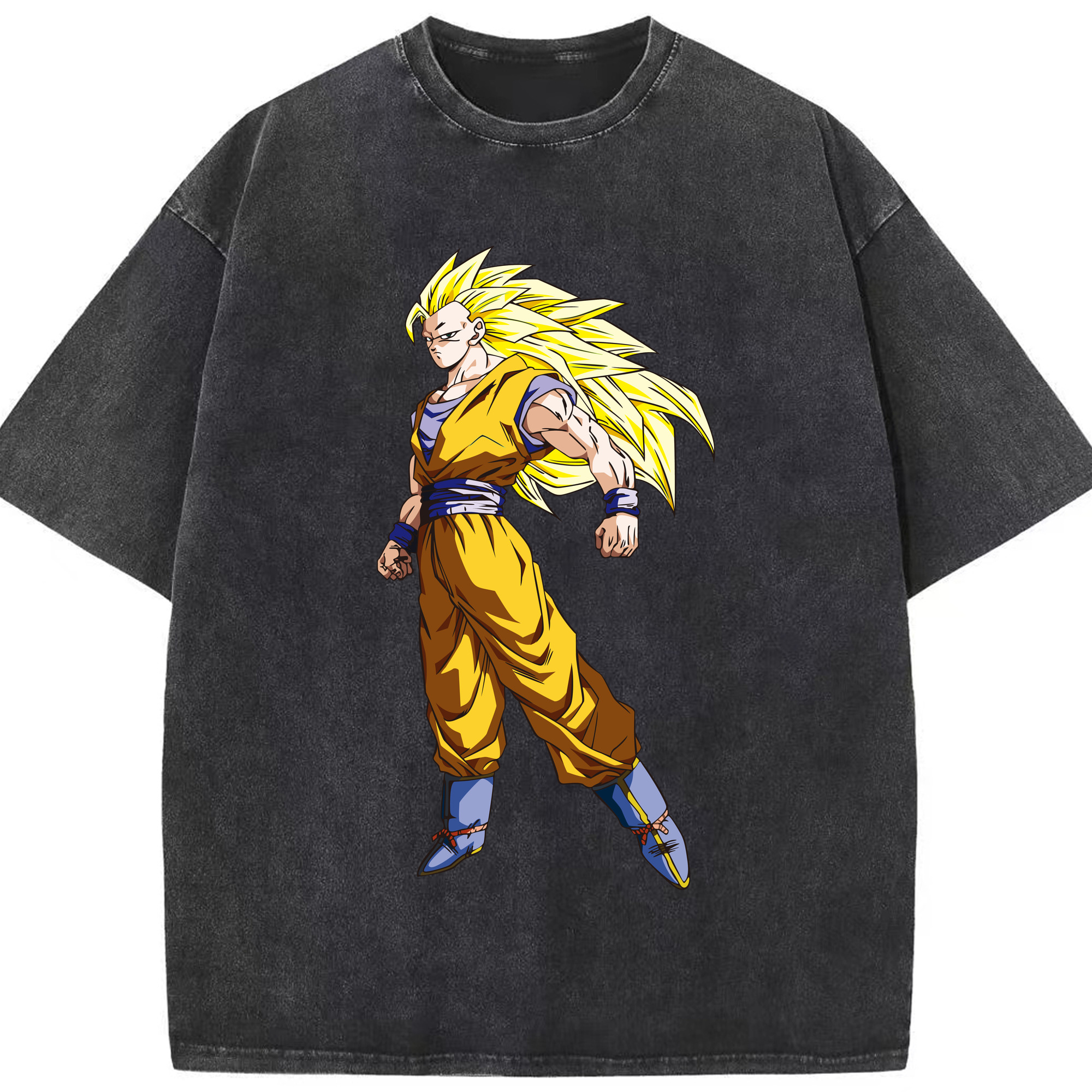 （画像用） ドラゴンボール 孫悟空（そん ごくう）Son Goku カカロット DRAGON BALL Kakarotto 綿100% ヴィンテージ風 半袖Tシャツ（フロントプリント）