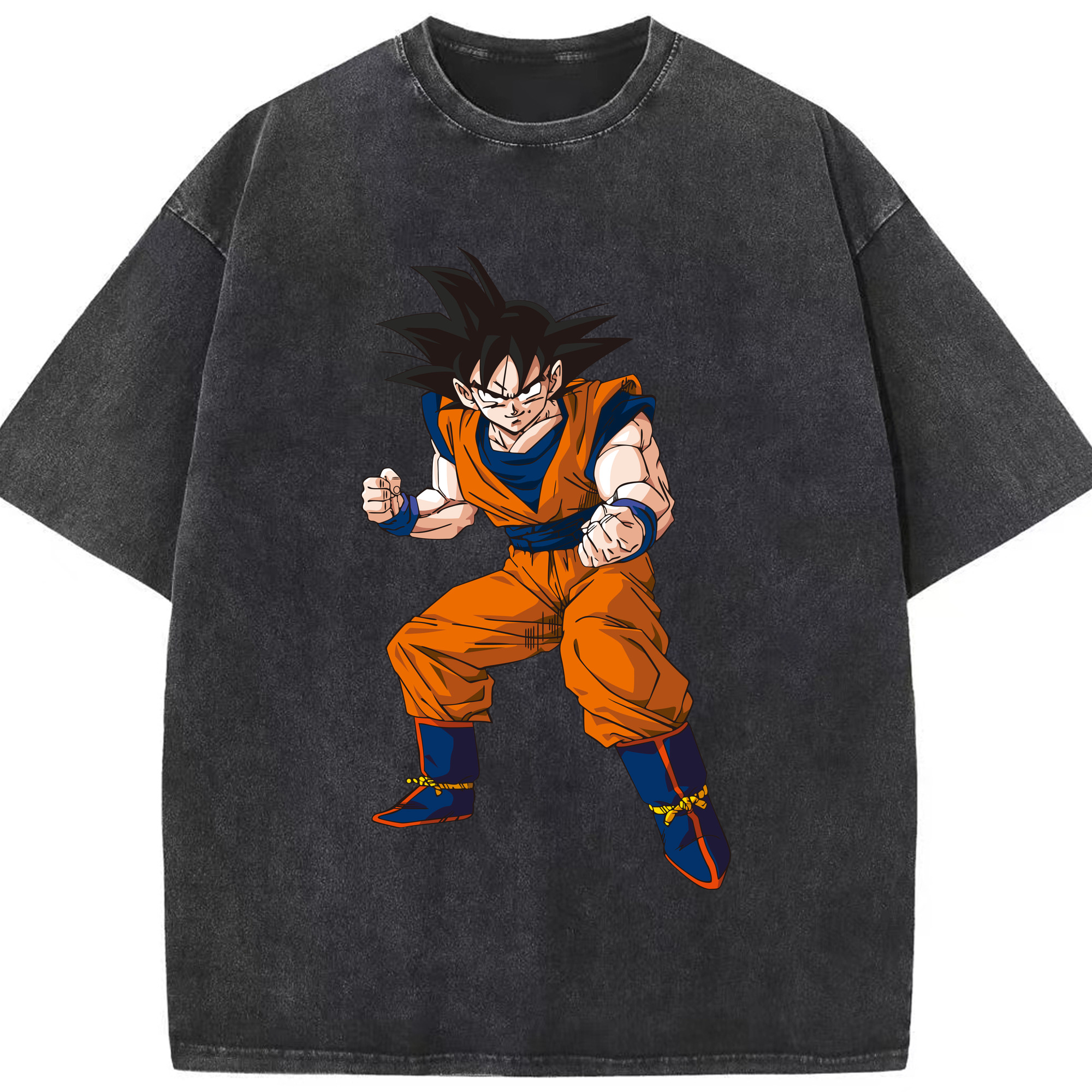 （画像用） ドラゴンボール 孫悟空（そん ごくう）Son Goku カカロット DRAGON BALL Kakarotto 綿100% ヴィンテージ風 半袖Tシャツ（フロントプリント）