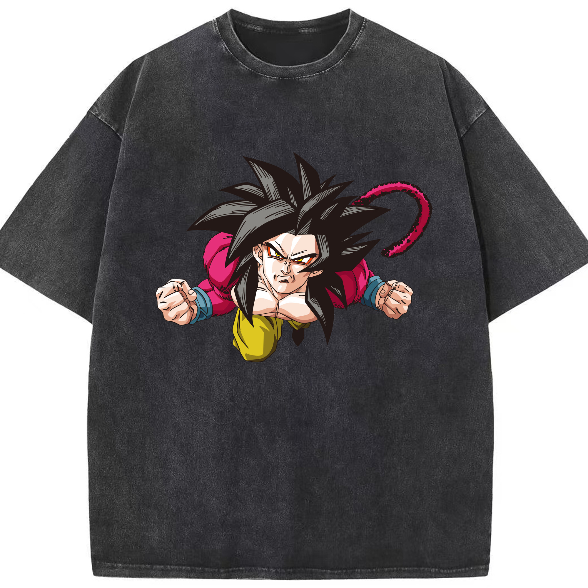 （画像用） ドラゴンボール 孫悟空（そん ごくう）Son Goku カカロット DRAGON BALL Kakarotto 綿100% ヴィンテージ風 半袖Tシャツ（フロントプリント）