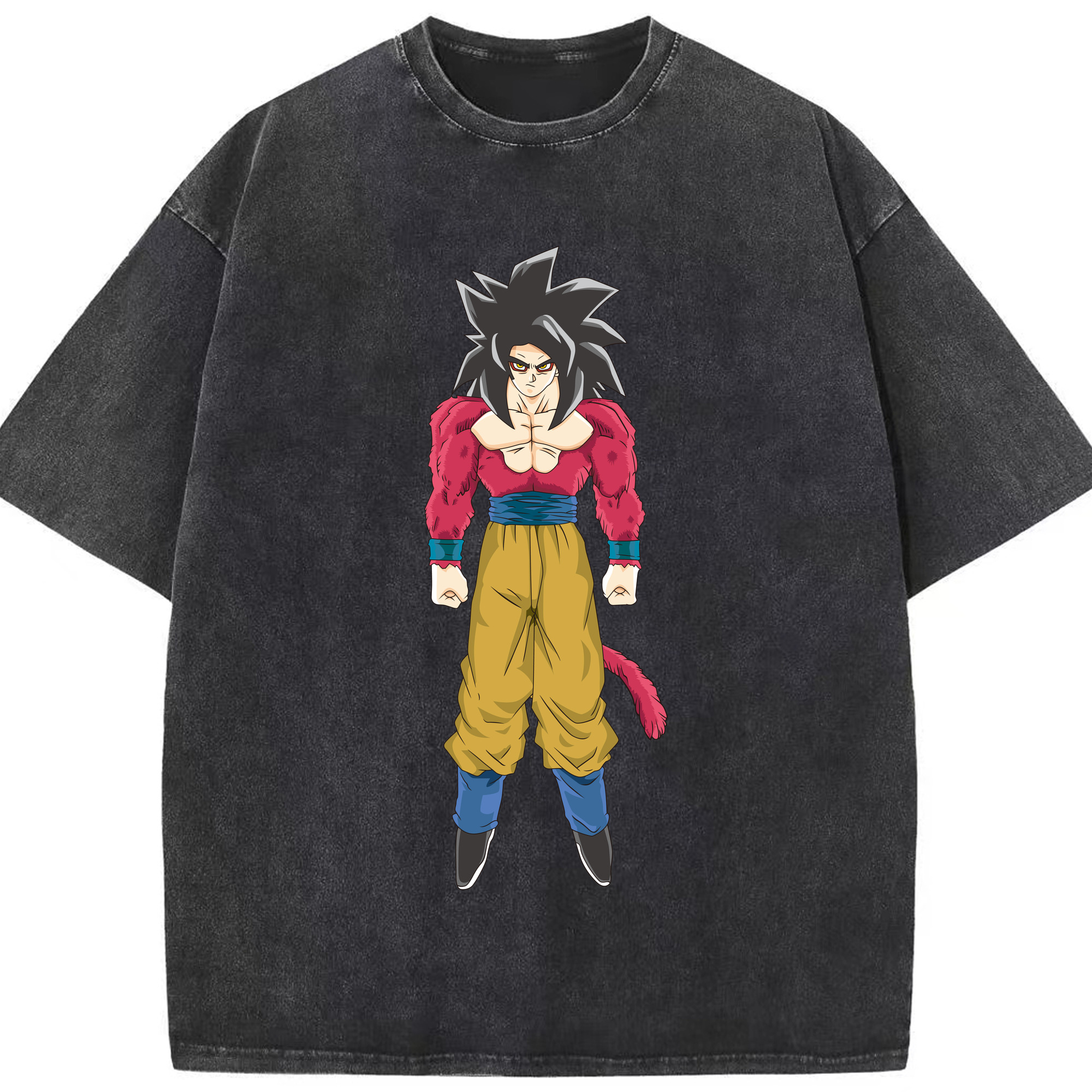 （画像用） ドラゴンボール 孫悟空（そん ごくう）Son Goku カカロット DRAGON BALL Kakarotto 綿100% ヴィンテージ風 半袖Tシャツ（フロントプリント）
