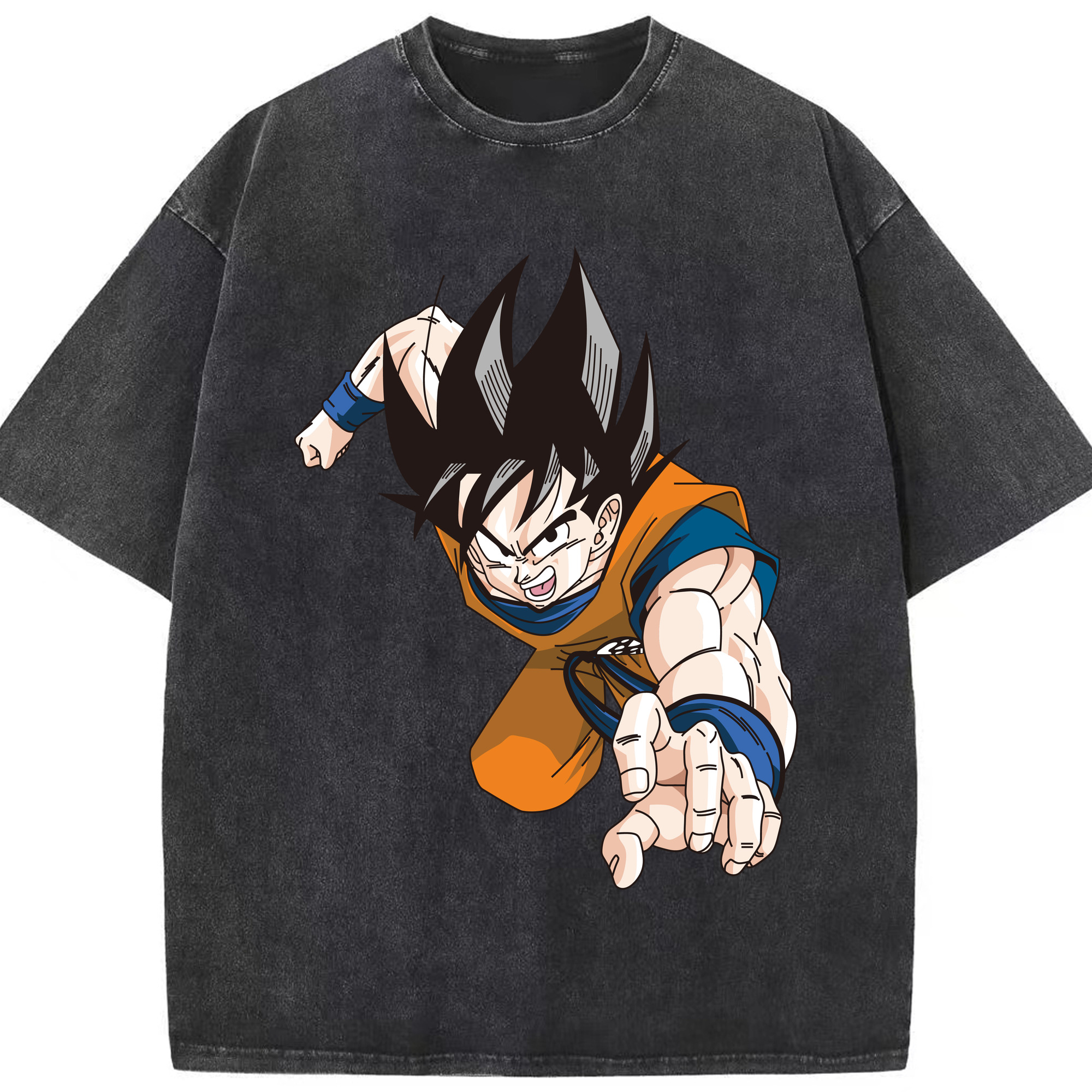 （画像用） ドラゴンボール 孫悟空（そん ごくう）Son Goku カカロット DRAGON BALL Kakarotto 綿100% ヴィンテージ風 半袖Tシャツ（フロントプリント）