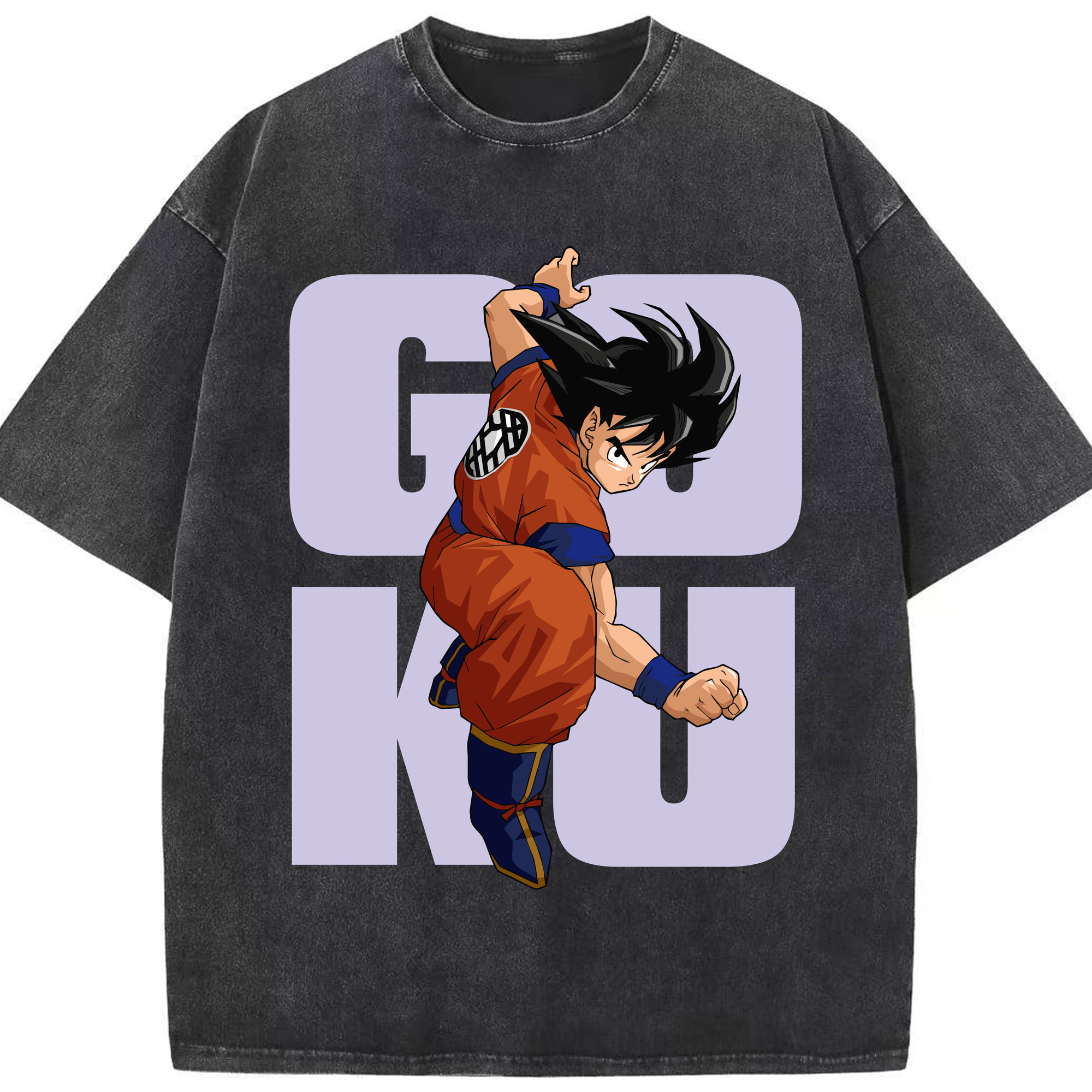 （画像用） ドラゴンボール 孫悟空（そん ごくう）Son Goku カカロット DRAGON BALL Kakarotto 綿100% ヴィンテージ風 半袖Tシャツ（フロントプリント）