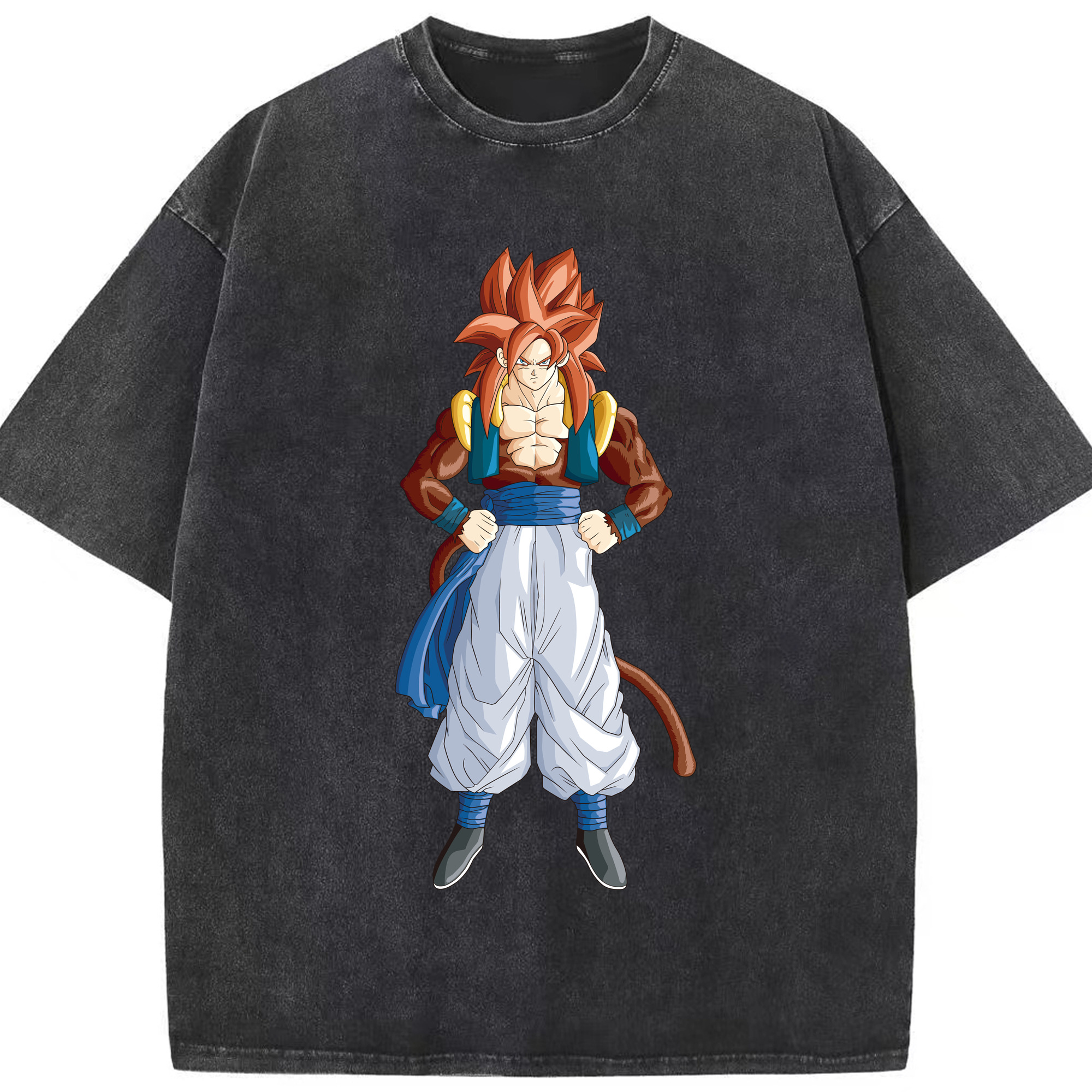 （画像用） ドラゴンボール 孫悟空（そん ごくう）Son Goku カカロット DRAGON BALL Kakarotto 綿100% ヴィンテージ風 半袖Tシャツ（フロントプリント）