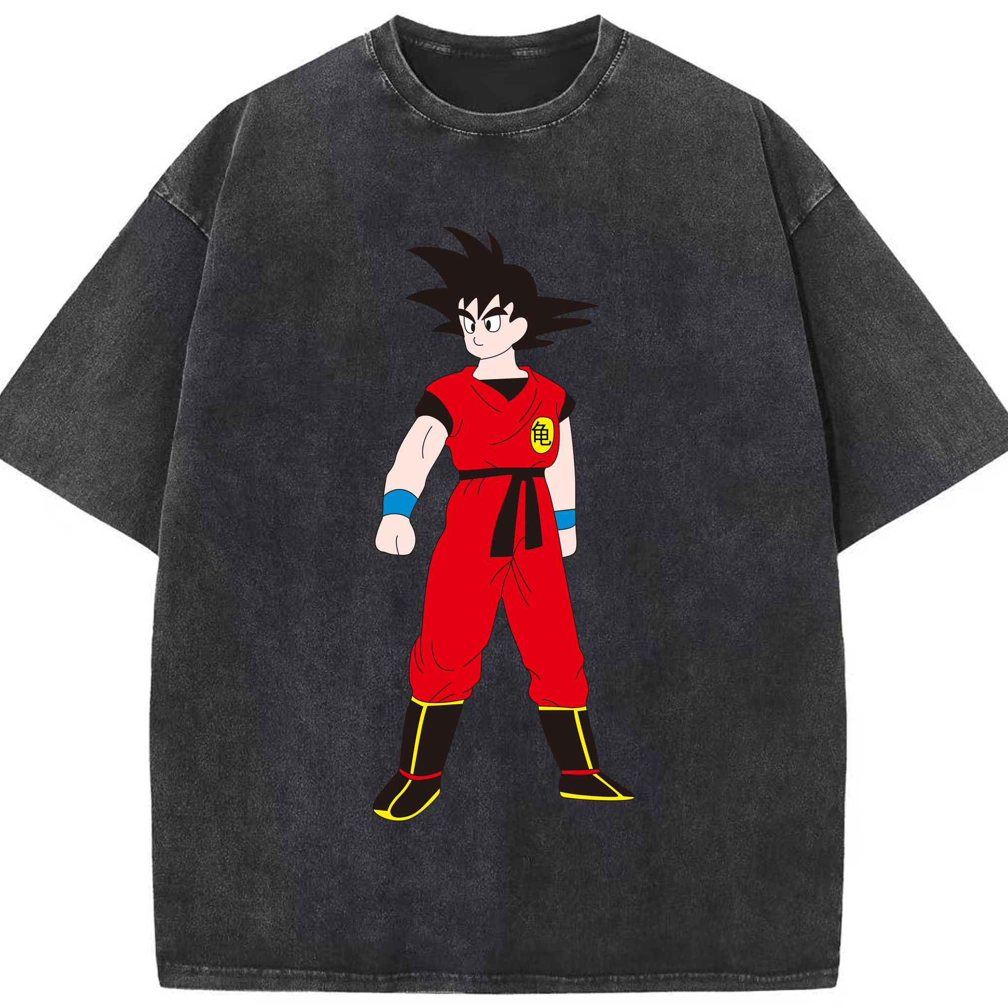 （画像用） ドラゴンボール 孫悟空（そん ごくう）Son Goku カカロット DRAGON BALL Kakarotto 綿100% ヴィンテージ風 半袖Tシャツ（フロントプリント）