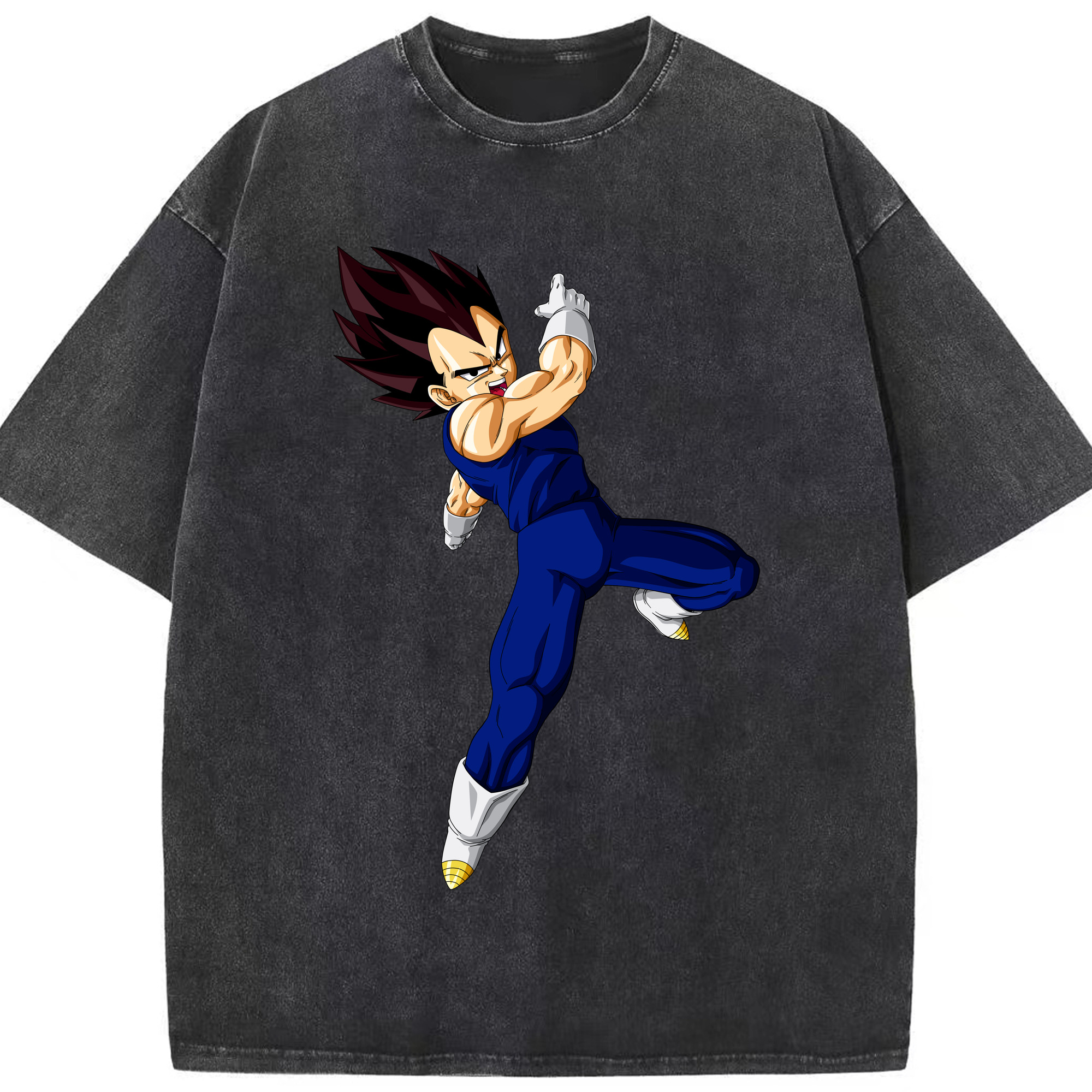 （画像用） ドラゴンボール ベジータ四世（Bejīta Yonsei）DRAGON BALL Vegeta IV 綿100% ヴィンテージ風 半袖Tシャツ（フロントプリント）
