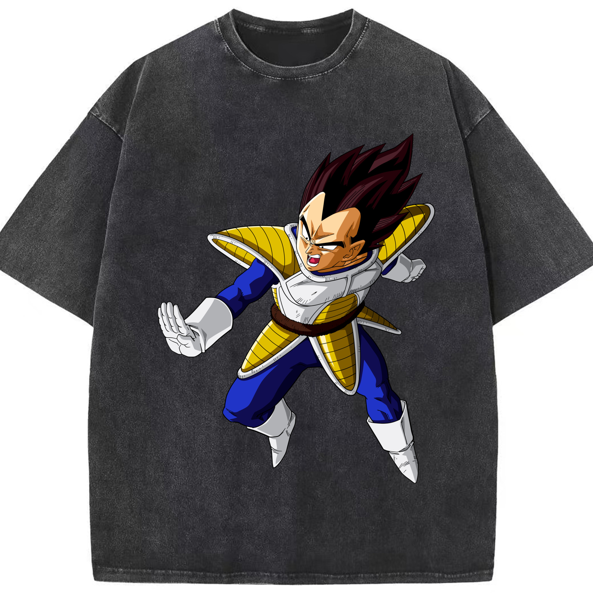 （画像用） ドラゴンボール ベジータ四世（Bejīta Yonsei）DRAGON BALL Vegeta IV 綿100% ヴィンテージ風 半袖Tシャツ（フロントプリント）