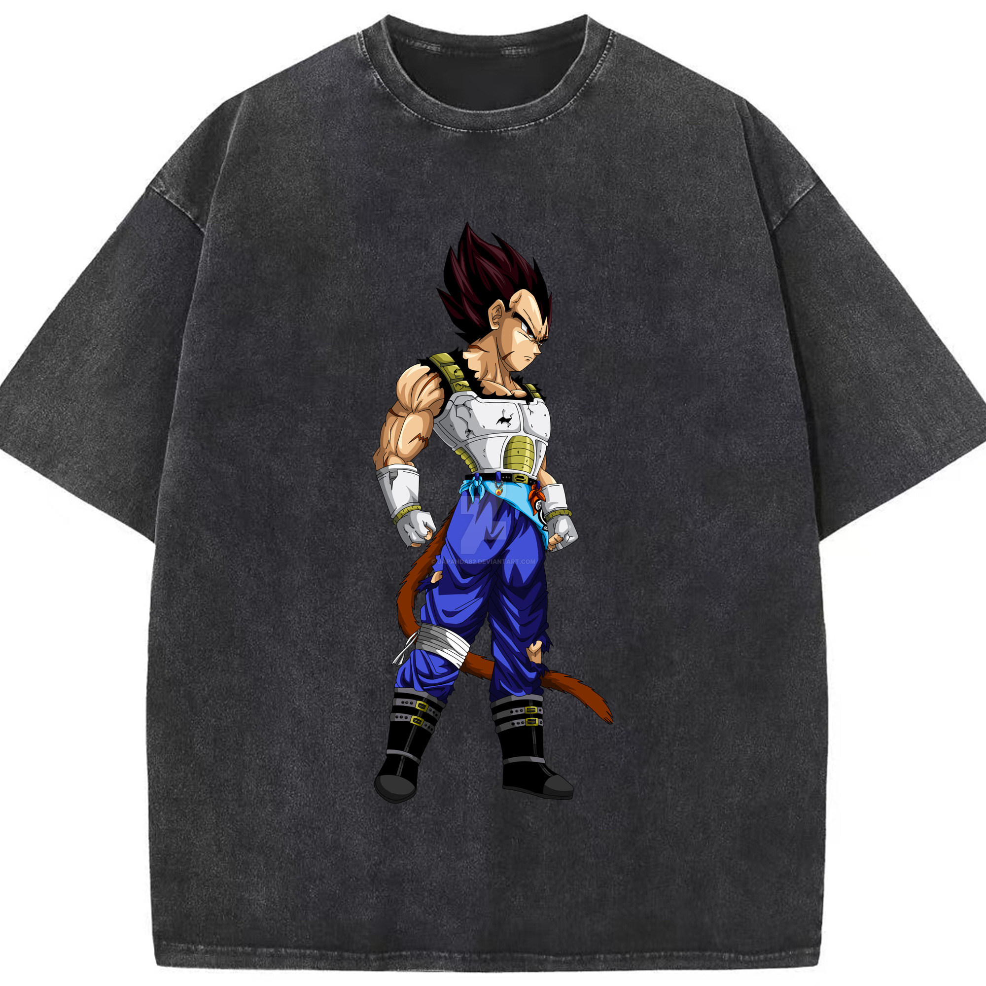 （画像用） ドラゴンボール ベジータ四世（Bejīta Yonsei）DRAGON BALL Vegeta IV 綿100% ヴィンテージ風 半袖Tシャツ（フロントプリント）