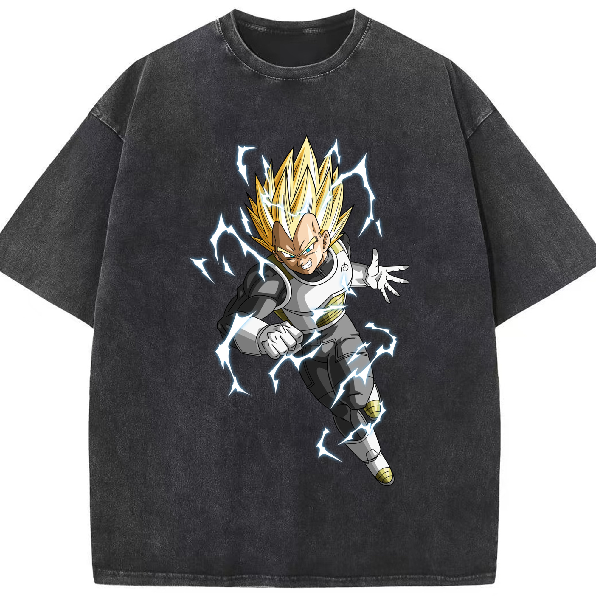（画像用） ドラゴンボール ベジータ四世（Bejīta Yonsei）DRAGON BALL Vegeta IV 綿100% ヴィンテージ風 半袖Tシャツ（フロントプリント）