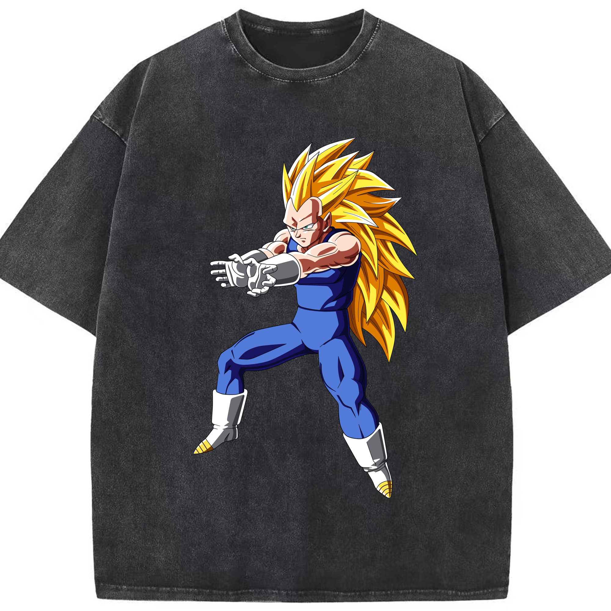 （画像用） ドラゴンボール ベジータ四世（Bejīta Yonsei）DRAGON BALL Vegeta IV 綿100% ヴィンテージ風 半袖Tシャツ（フロントプリント）