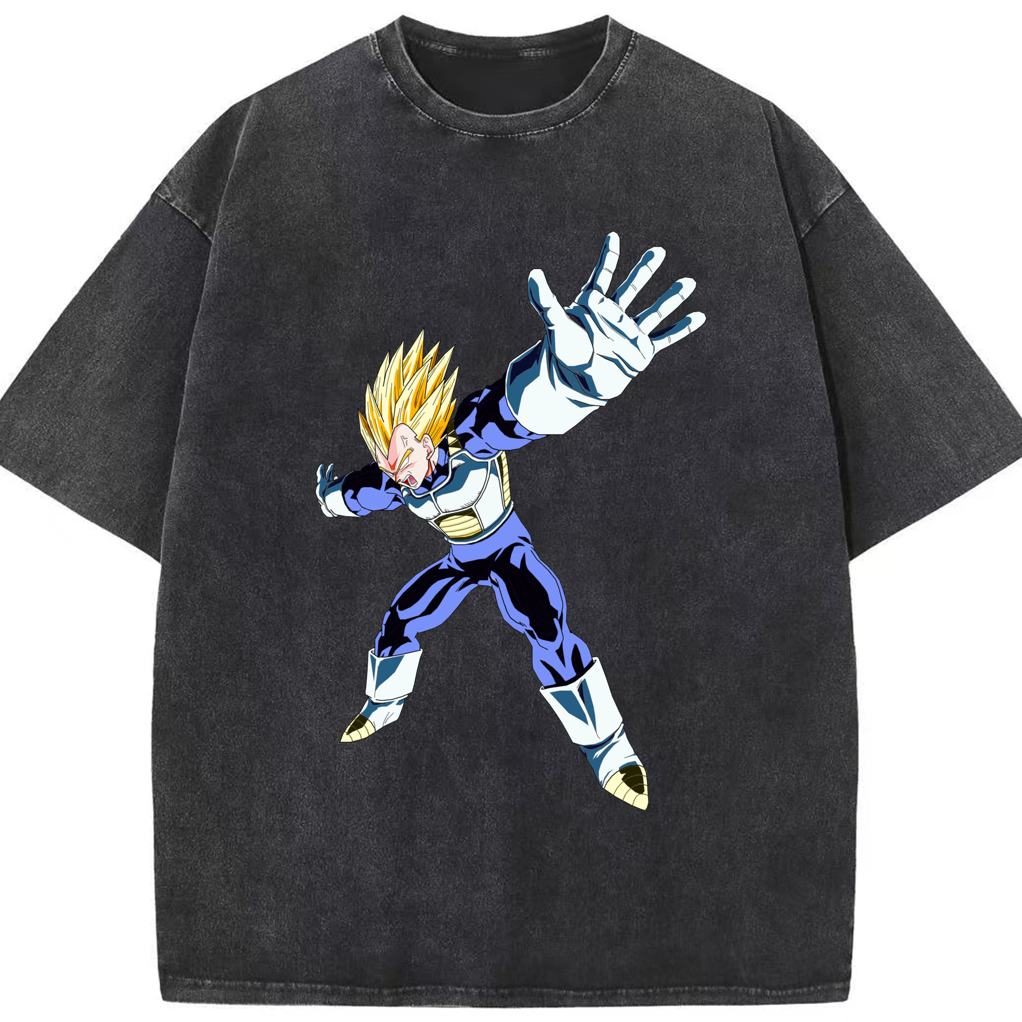 （画像用） ドラゴンボール ベジータ四世（Bejīta Yonsei）DRAGON BALL Vegeta IV 綿100% ヴィンテージ風 半袖Tシャツ（フロントプリント）