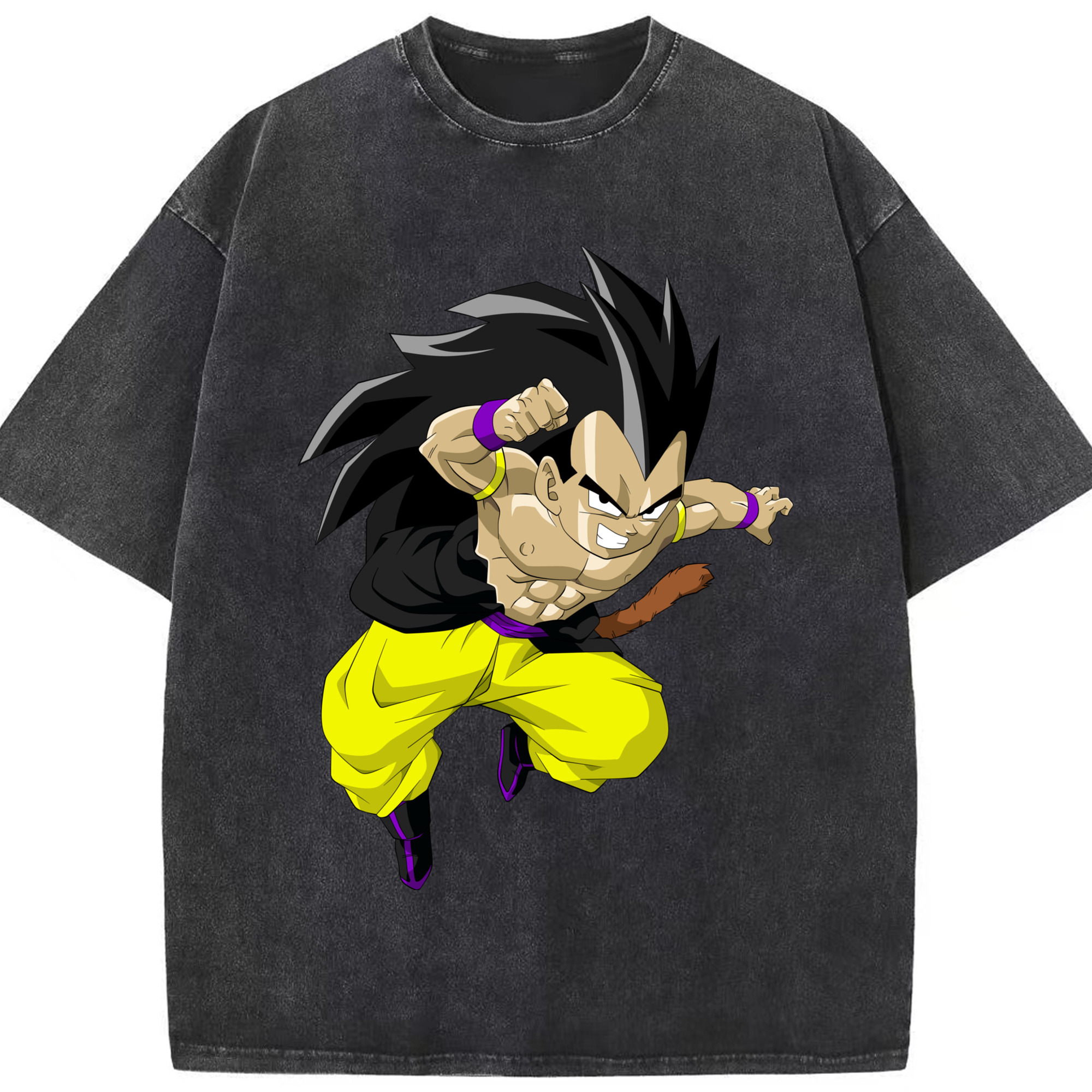 （画像用） ドラゴンボール ベジータ四世（Bejīta Yonsei）DRAGON BALL Vegeta IV 綿100% ヴィンテージ風 半袖Tシャツ（フロントプリント）