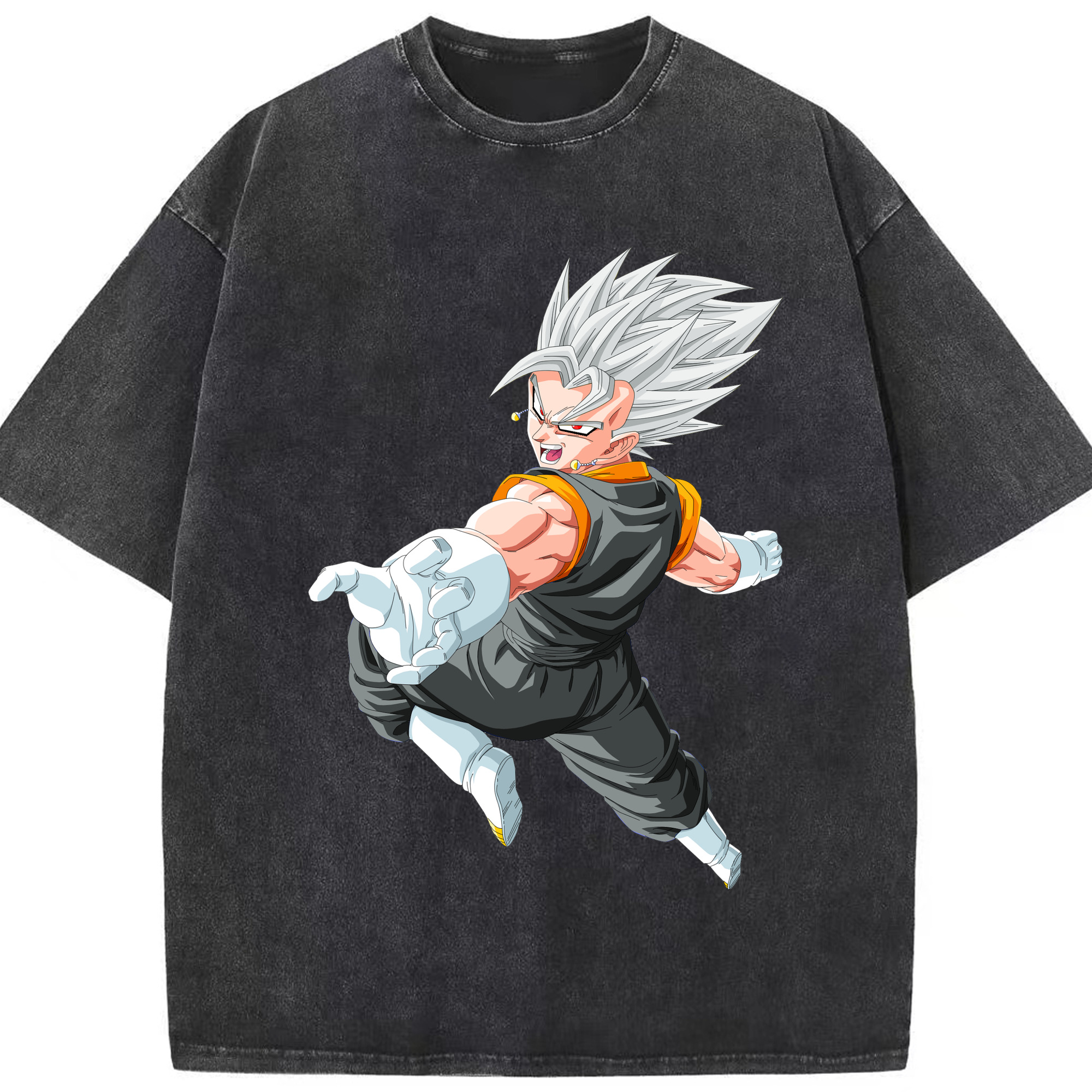 （画像用） ドラゴンボール ベジータ四世（Bejīta Yonsei）DRAGON BALL Vegeta IV 綿100% ヴィンテージ風 半袖Tシャツ（フロントプリント）