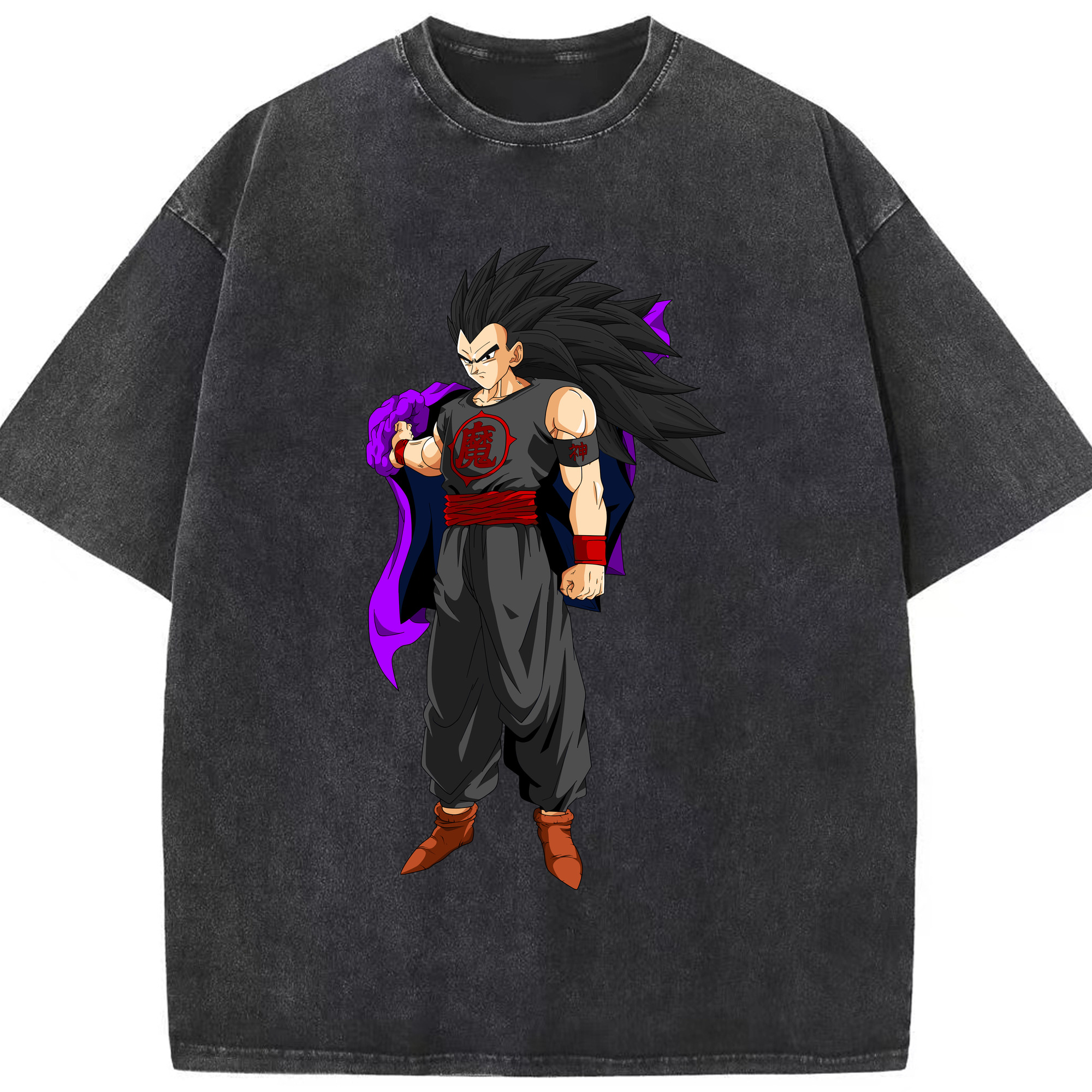 （画像用） ドラゴンボール ベジータ四世（Bejīta Yonsei）DRAGON BALL Vegeta IV 綿100% ヴィンテージ風 半袖Tシャツ（フロントプリント）