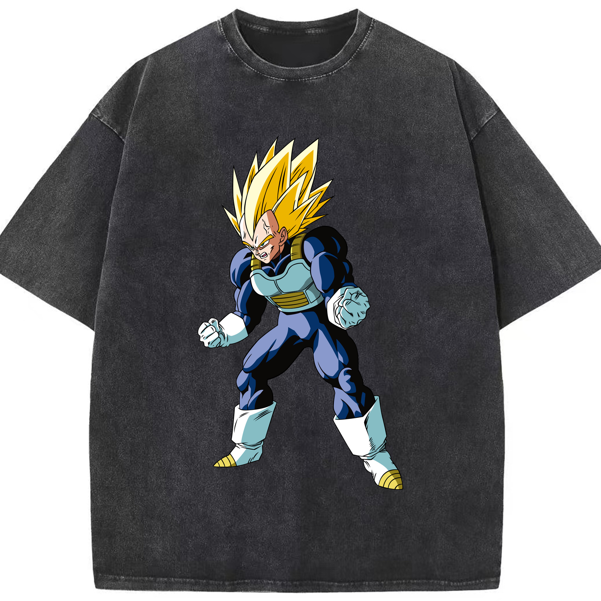 （画像用） ドラゴンボール ベジータ四世（Bejīta Yonsei）DRAGON BALL Vegeta IV 綿100% ヴィンテージ風 半袖Tシャツ（フロントプリント）