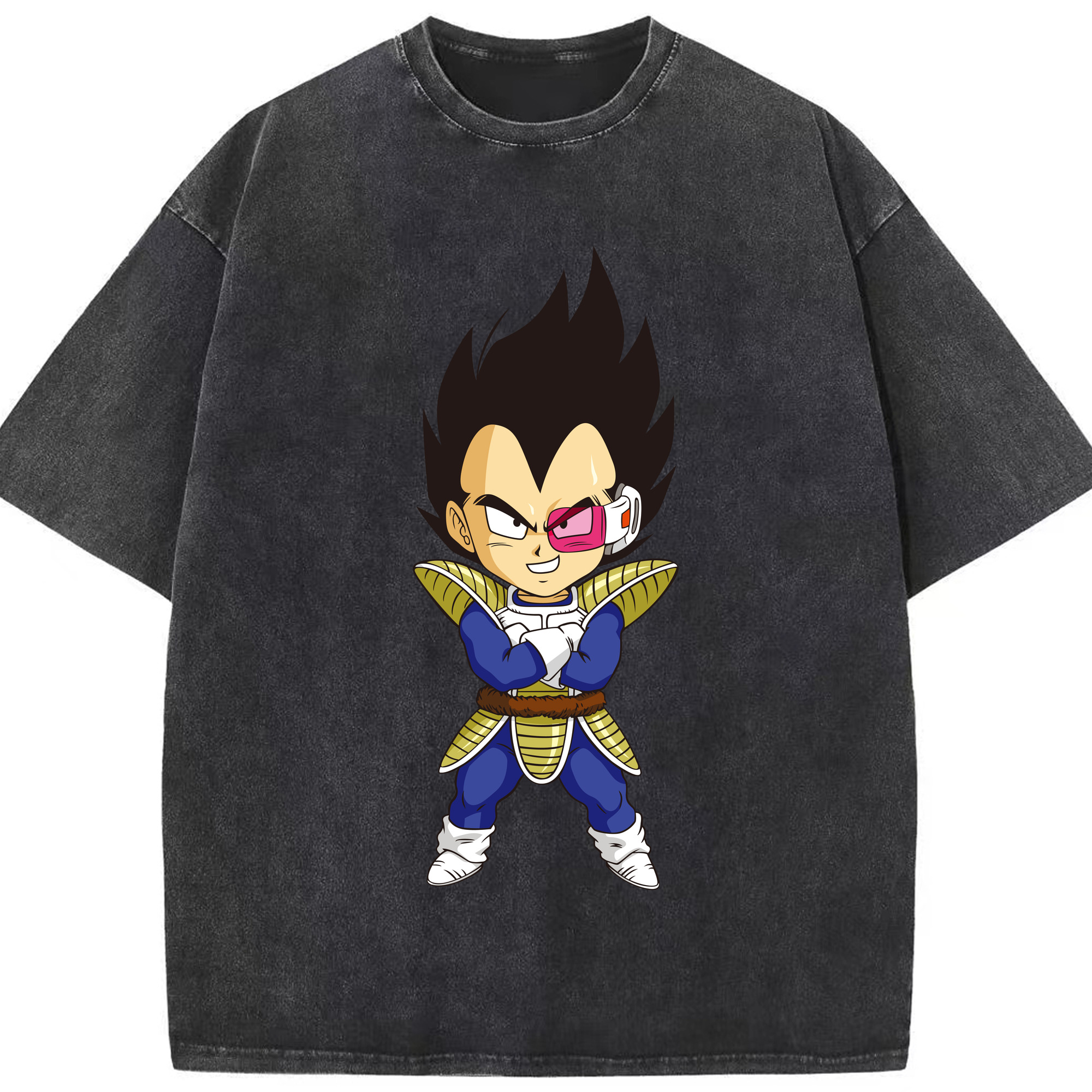（画像用） ドラゴンボール ベジータ四世（Bejīta Yonsei）DRAGON BALL Vegeta IV 綿100% ヴィンテージ風 半袖Tシャツ（フロントプリント）
