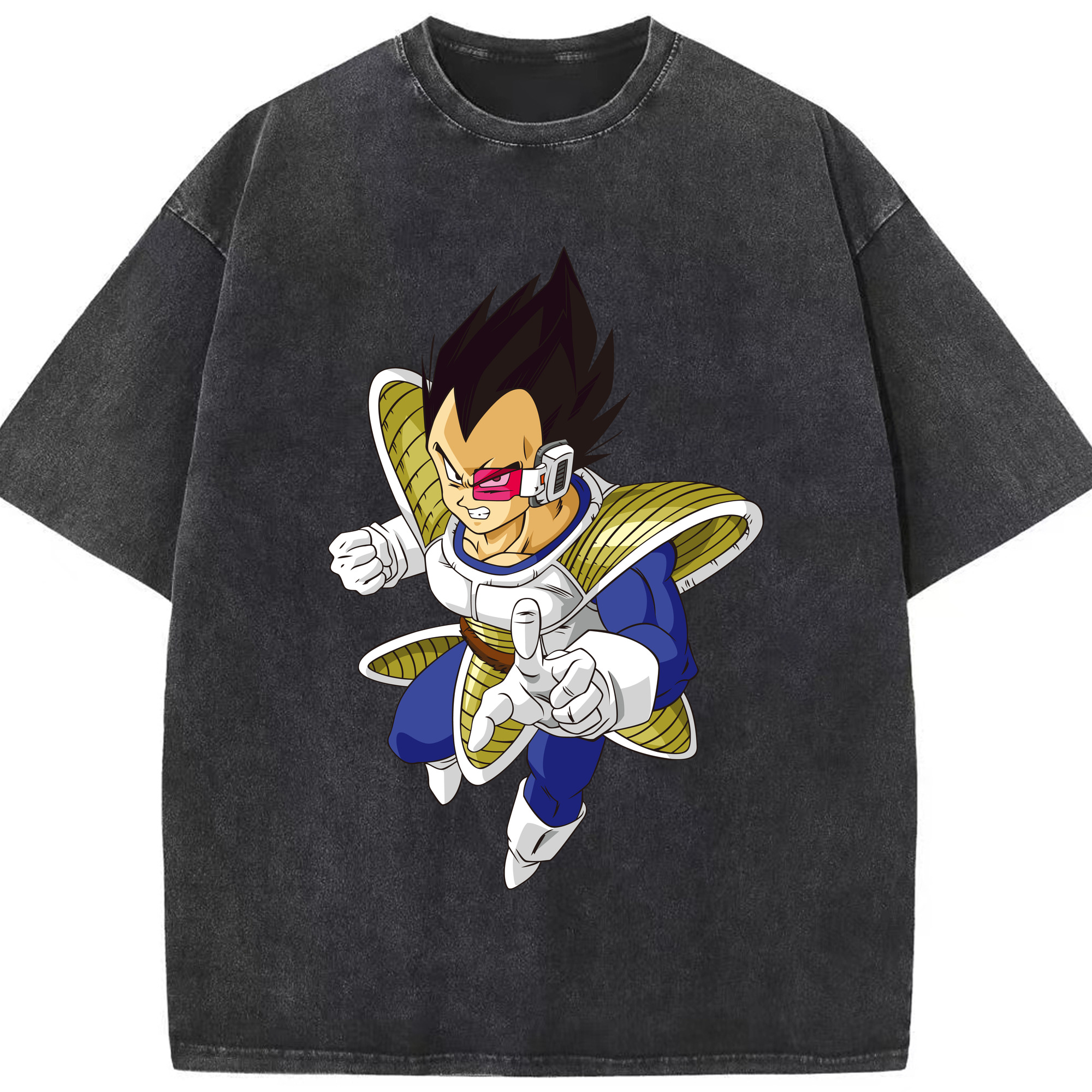 （画像用） ドラゴンボール ベジータ四世（Bejīta Yonsei）DRAGON BALL Vegeta IV 綿100% ヴィンテージ風 半袖Tシャツ（フロントプリント）
