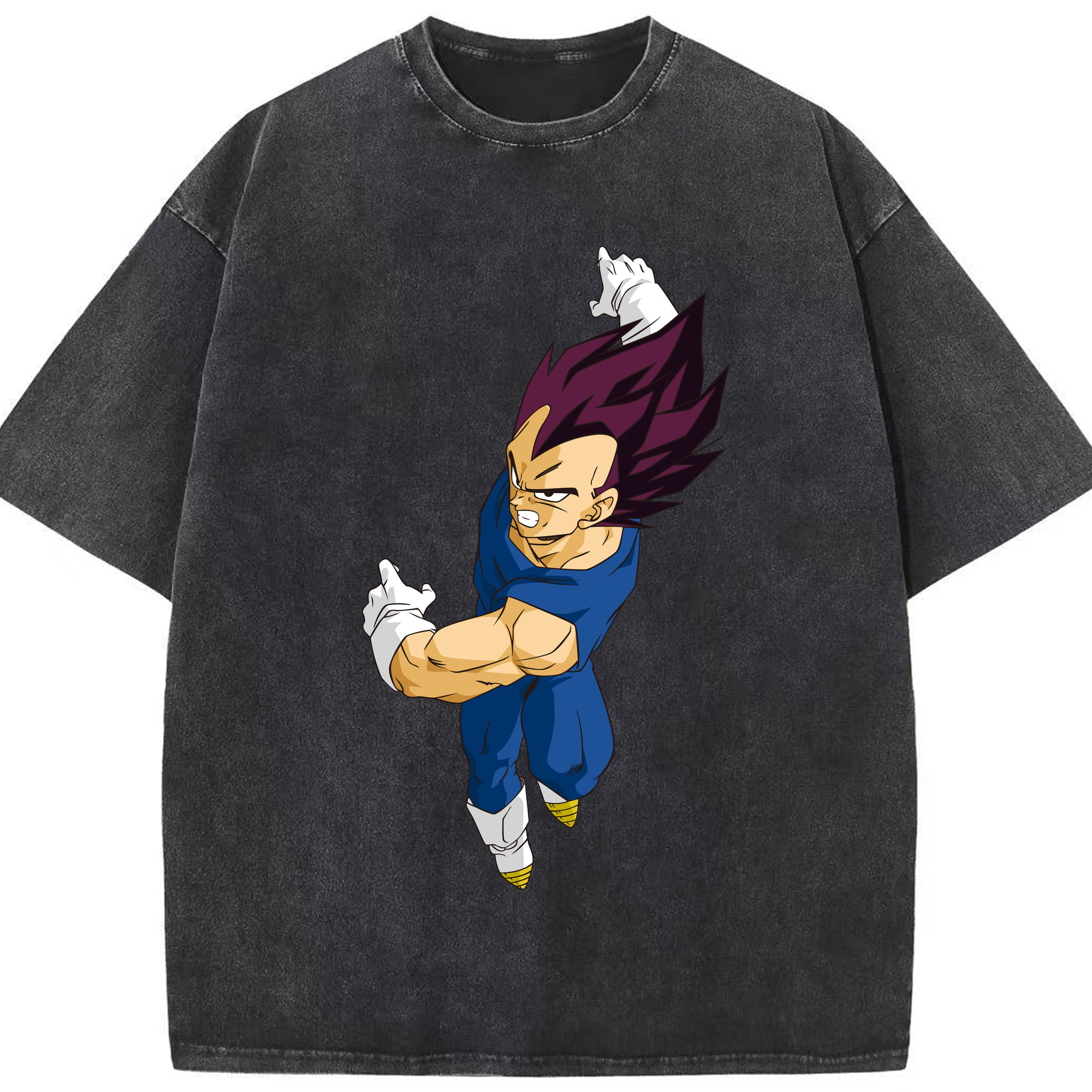 （画像用） ドラゴンボール ベジータ四世（Bejīta Yonsei）DRAGON BALL Vegeta IV 綿100% ヴィンテージ風 半袖Tシャツ（フロントプリント）