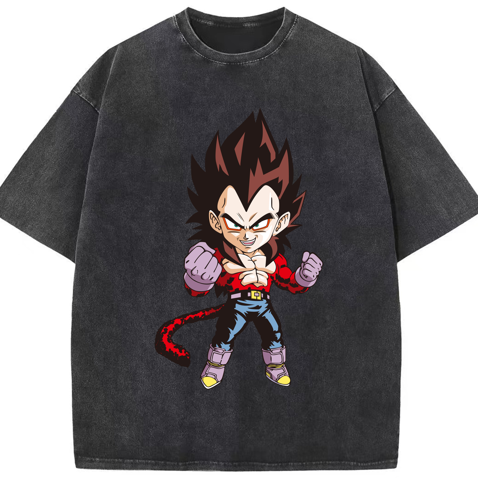 （画像用） ドラゴンボール ベジータ四世（Bejīta Yonsei）DRAGON BALL Vegeta IV 綿100% ヴィンテージ風 半袖Tシャツ（フロントプリント）