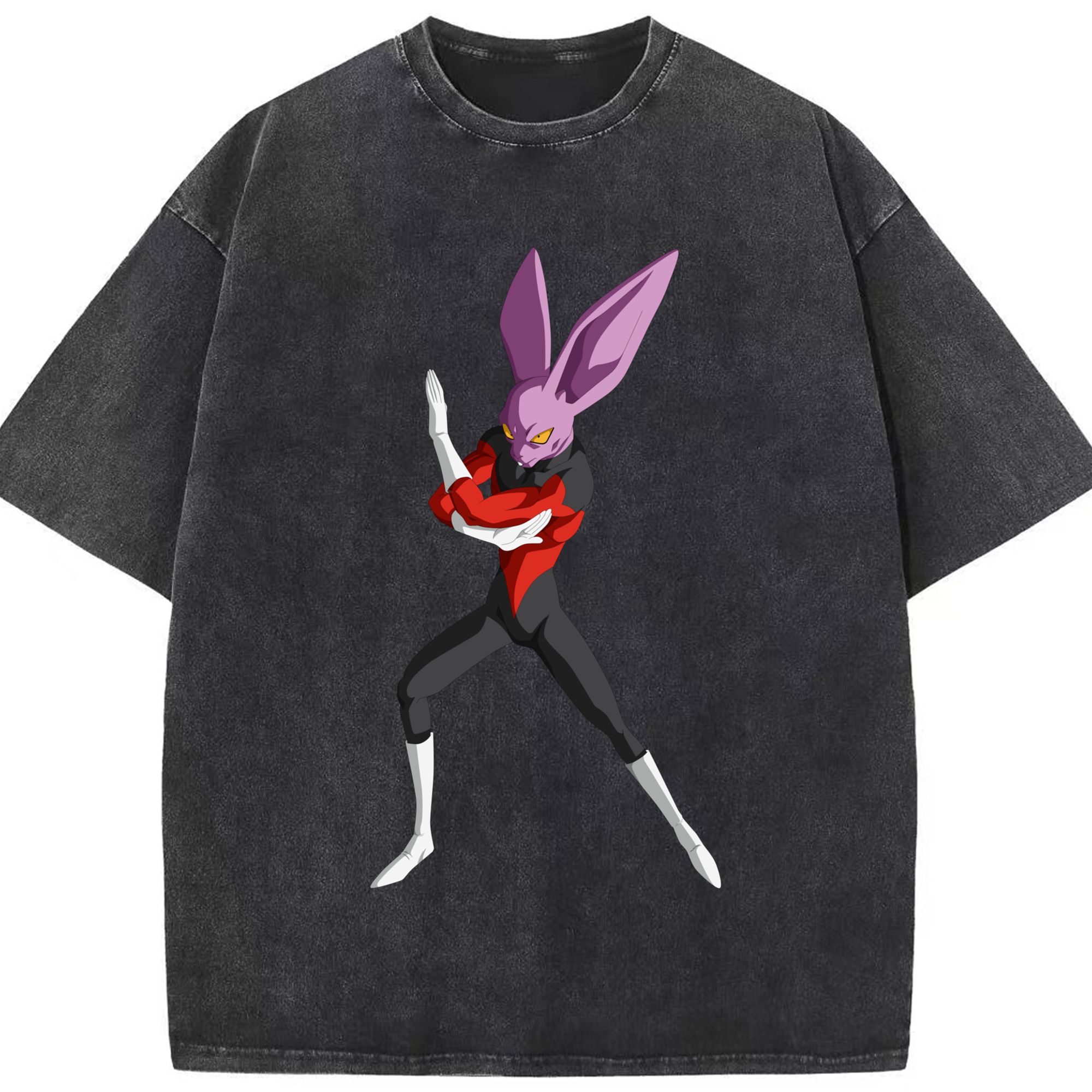 （画像用） ドラゴンボール ビルス 破壊神ビルス DRAGON BALL Beerus Birusu 綿100% ヴィンテージ風 半袖Tシャツ（フロントプリント）