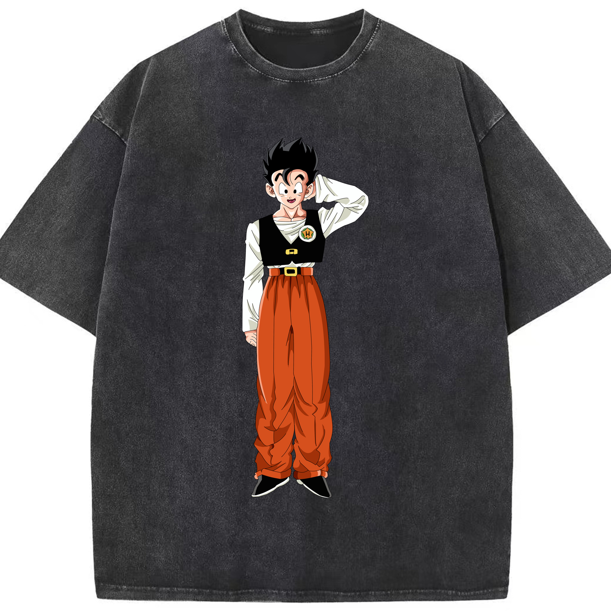 （画像用） ドラゴンボール 孫 悟飯（そんごはん）DRAGON BALL Son Gohan 綿100% ヴィンテージ風 半袖Tシャツ（フロントプリント）