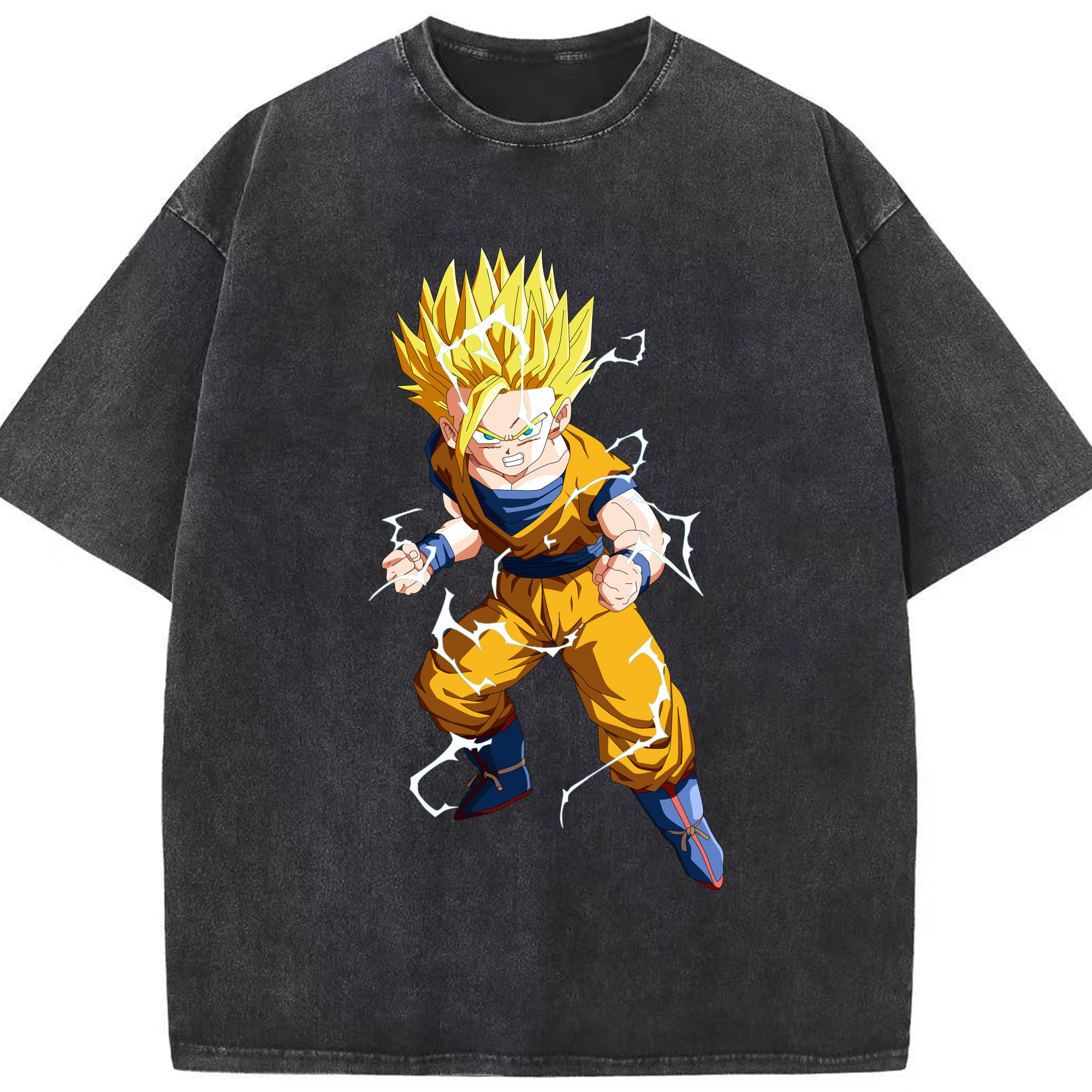 （画像用） ドラゴンボール 孫 悟飯（そんごはん）DRAGON BALL Son Gohan 綿100% ヴィンテージ風 半袖Tシャツ（フロントプリント）