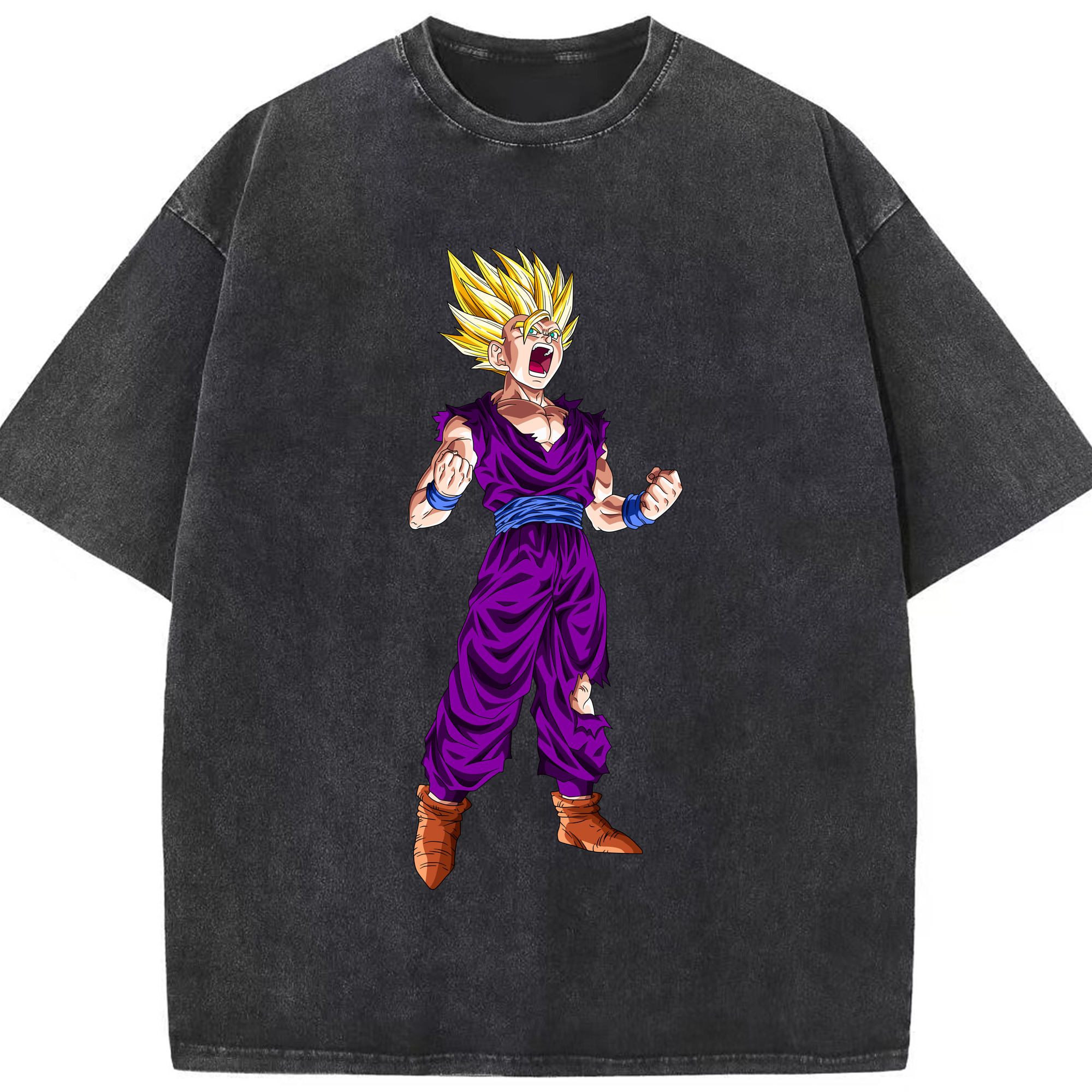 （画像用） ドラゴンボール 孫 悟飯（そんごはん）DRAGON BALL Son Gohan 綿100% ヴィンテージ風 半袖Tシャツ（フロントプリント）