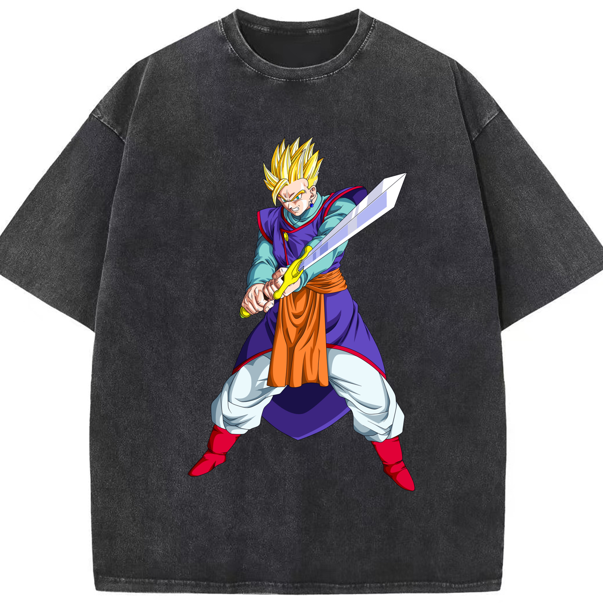 （画像用） ドラゴンボール 孫 悟飯（そんごはん）DRAGON BALL Son Gohan 綿100% ヴィンテージ風 半袖Tシャツ（フロントプリント）