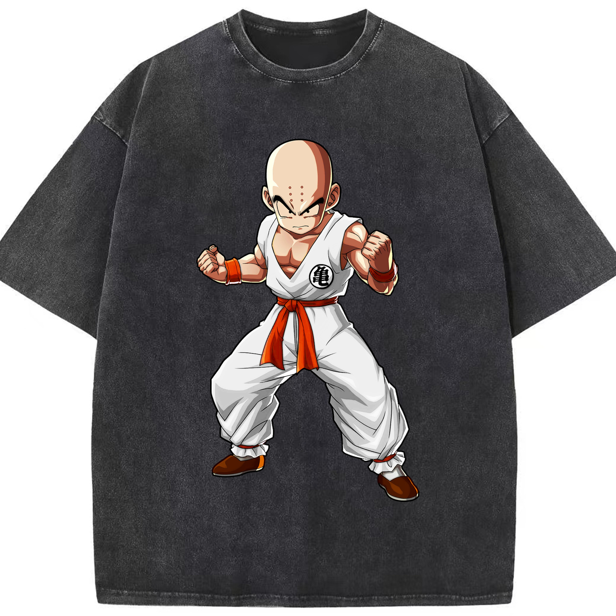 （画像用） ドラゴンボール クリリン DRAGON BALL krillin 綿100% ヴィンテージ風 半袖Tシャツ（フロントプリント）