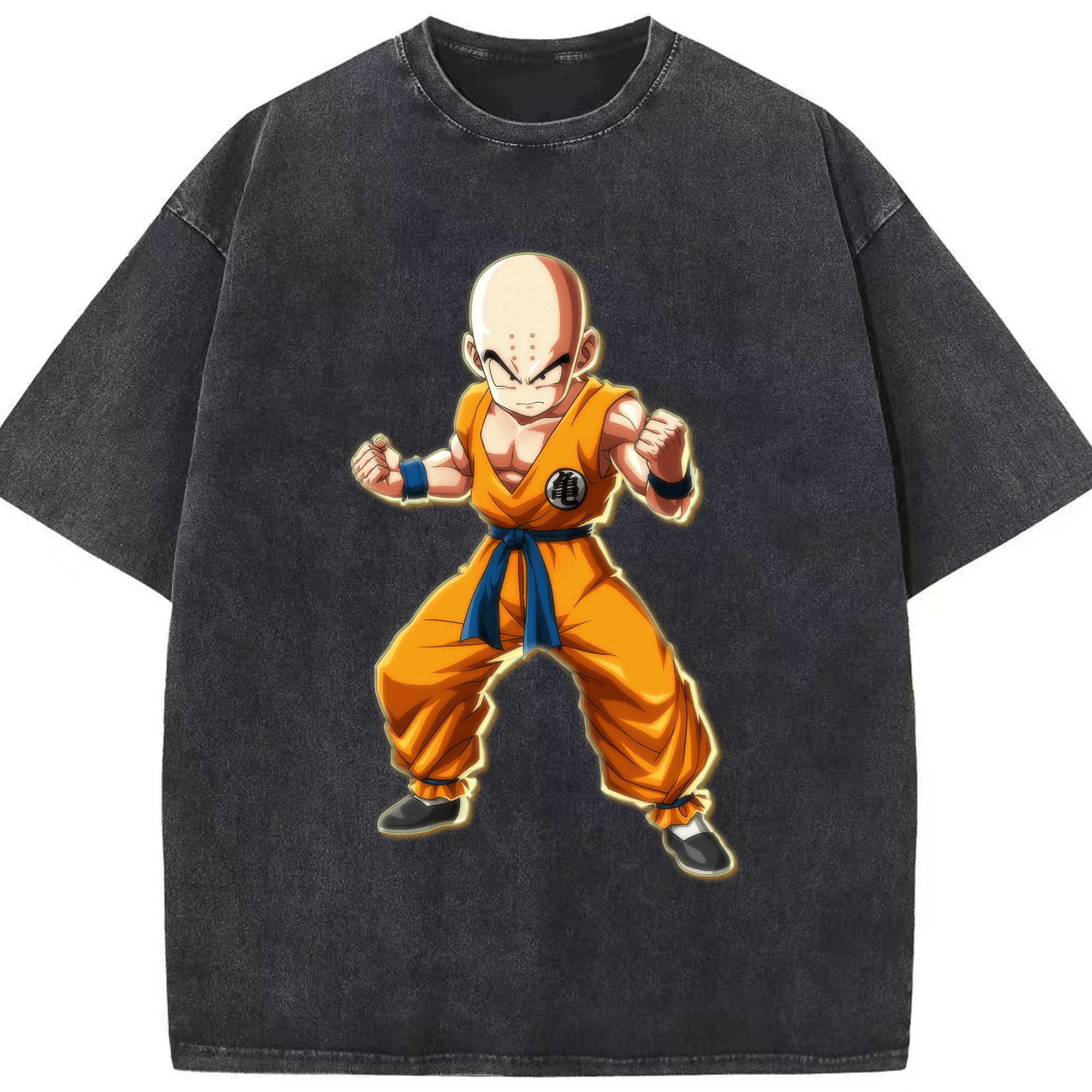 （画像用） ドラゴンボール クリリン DRAGON BALL krillin 綿100% ヴィンテージ風 半袖Tシャツ（フロントプリント）