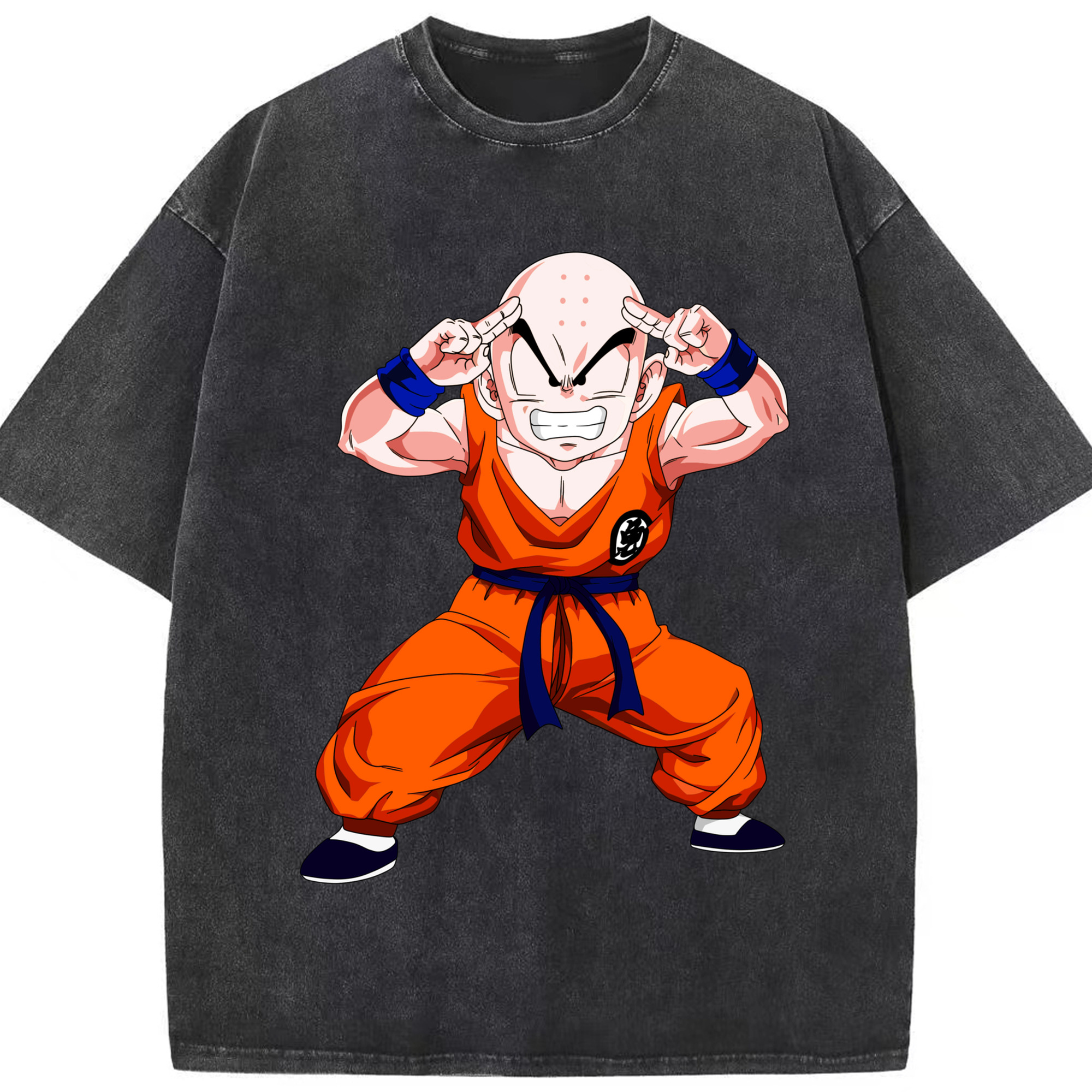 （画像用） ドラゴンボール クリリン DRAGON BALL krillin 綿100% ヴィンテージ風 半袖Tシャツ（フロントプリント）
