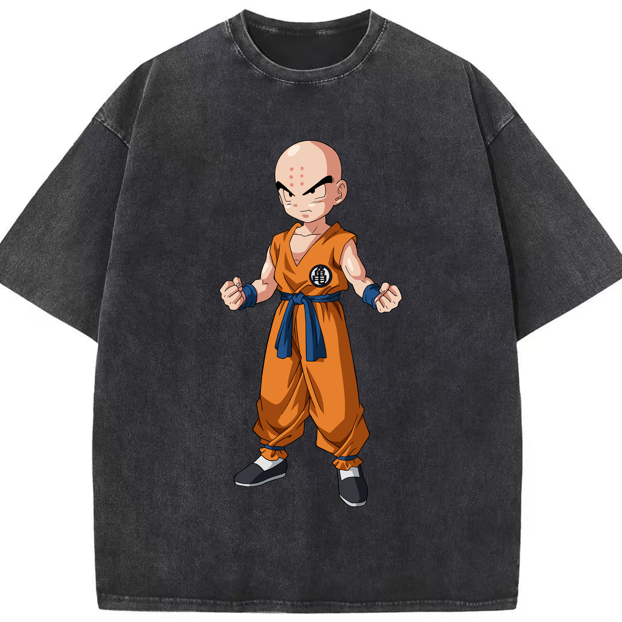 （画像用） ドラゴンボール クリリン DRAGON BALL krillin 綿100% ヴィンテージ風 半袖Tシャツ（フロントプリント）