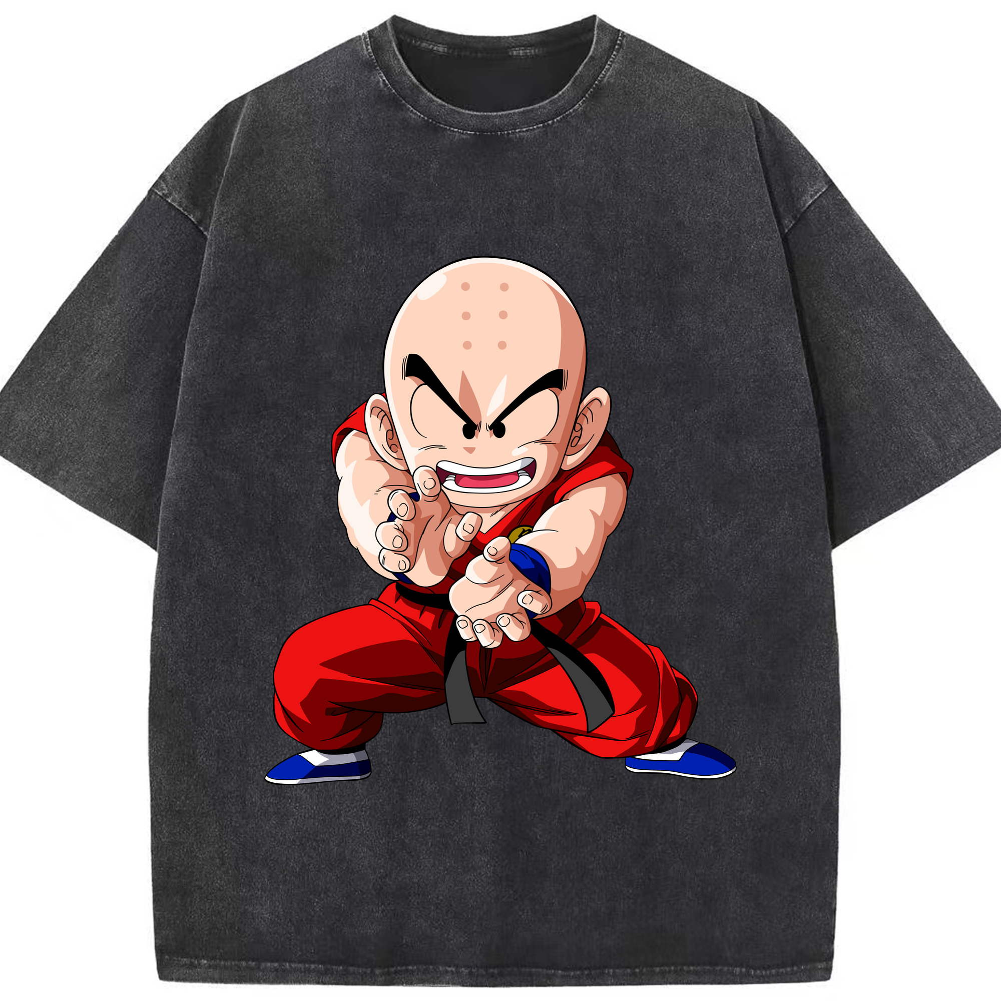 （画像用） ドラゴンボール クリリン DRAGON BALL krillin 綿100% ヴィンテージ風 半袖Tシャツ（フロントプリント）