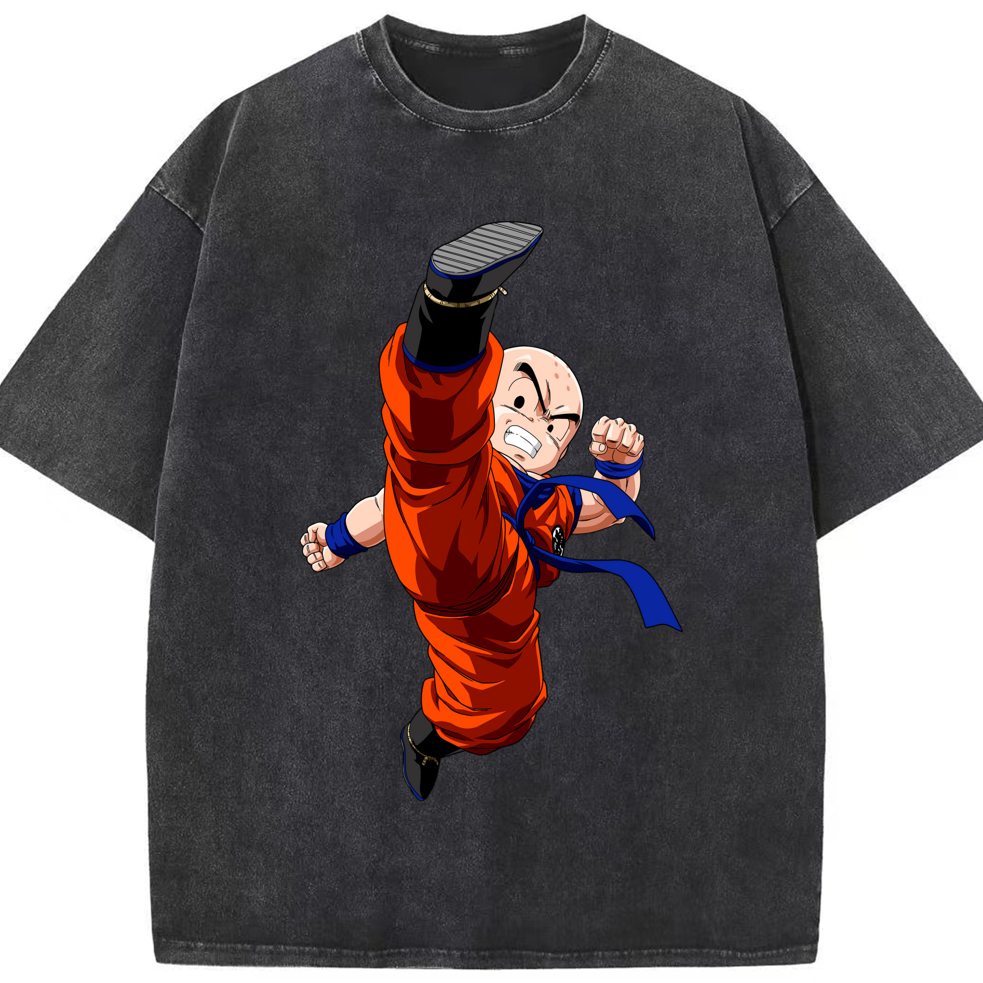 （画像用） ドラゴンボール クリリン DRAGON BALL krillin 綿100% ヴィンテージ風 半袖Tシャツ（フロントプリント）