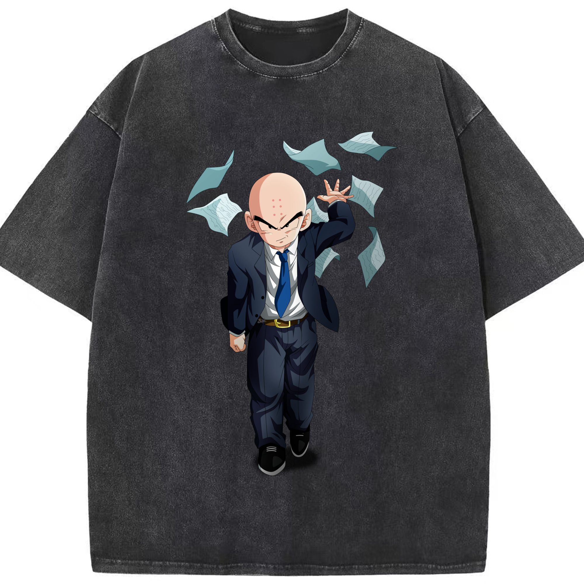 （画像用） ドラゴンボール クリリン DRAGON BALL krillin 綿100% ヴィンテージ風 半袖Tシャツ（フロントプリント）