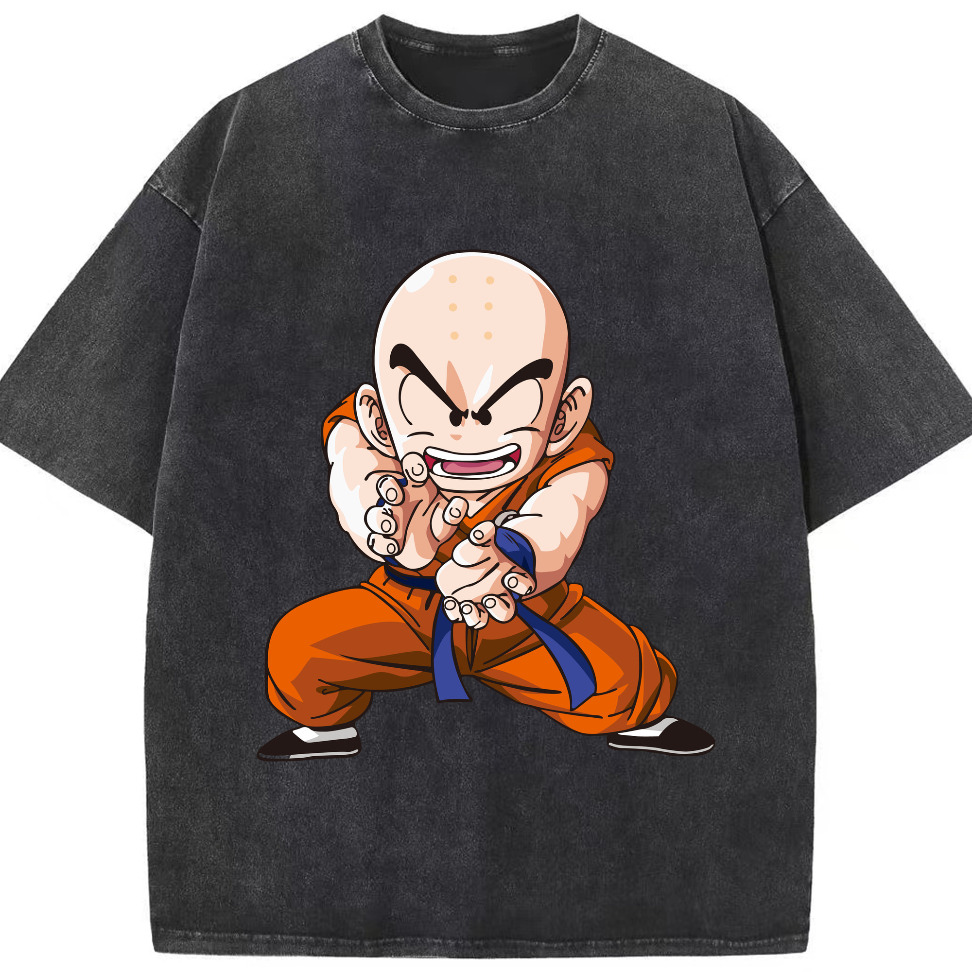 （画像用） ドラゴンボール クリリン DRAGON BALL krillin 綿100% ヴィンテージ風 半袖Tシャツ（フロントプリント）