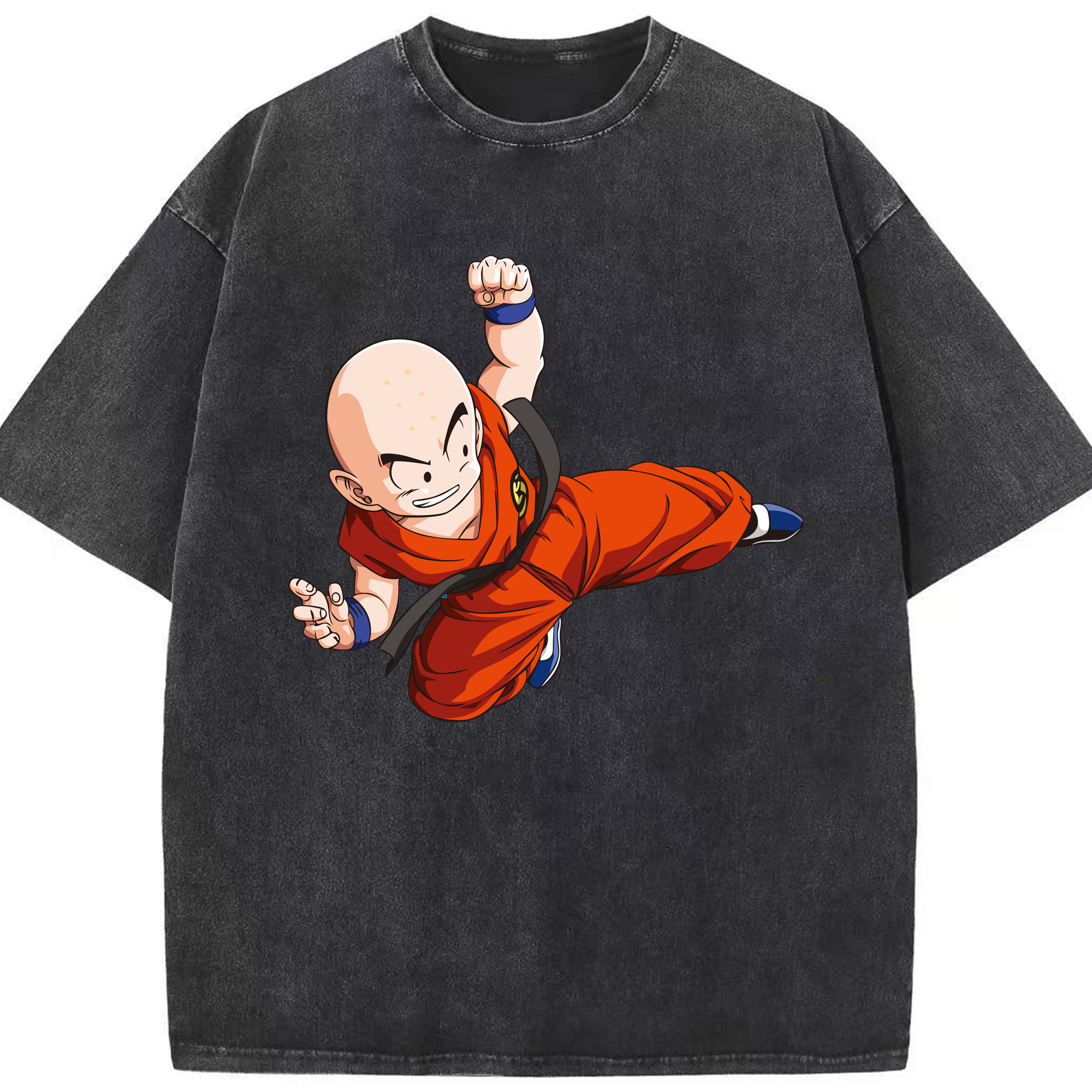 （画像用） ドラゴンボール クリリン DRAGON BALL krillin 綿100% ヴィンテージ風 半袖Tシャツ（フロントプリント）