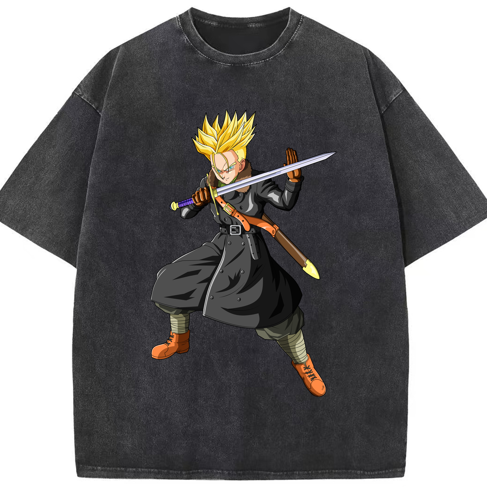 （画像用） ドラゴンボール トランクス（Torankusu）DRAGON BALL Trunks 綿100% ヴィンテージ風 半袖Tシャツ（フロントプリント）