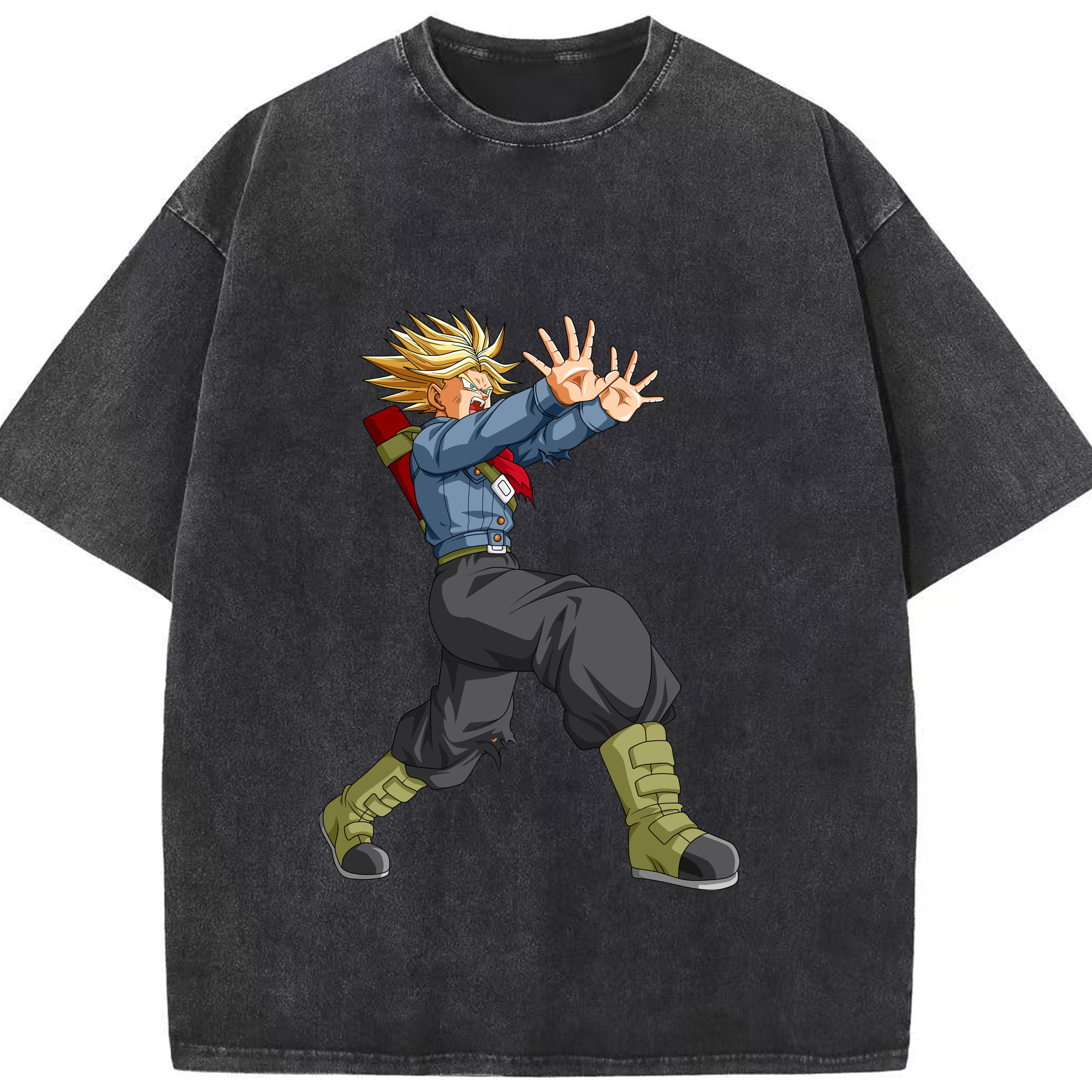（画像用） ドラゴンボール トランクス（Torankusu）DRAGON BALL Trunks 綿100% ヴィンテージ風 半袖Tシャツ（フロントプリント）