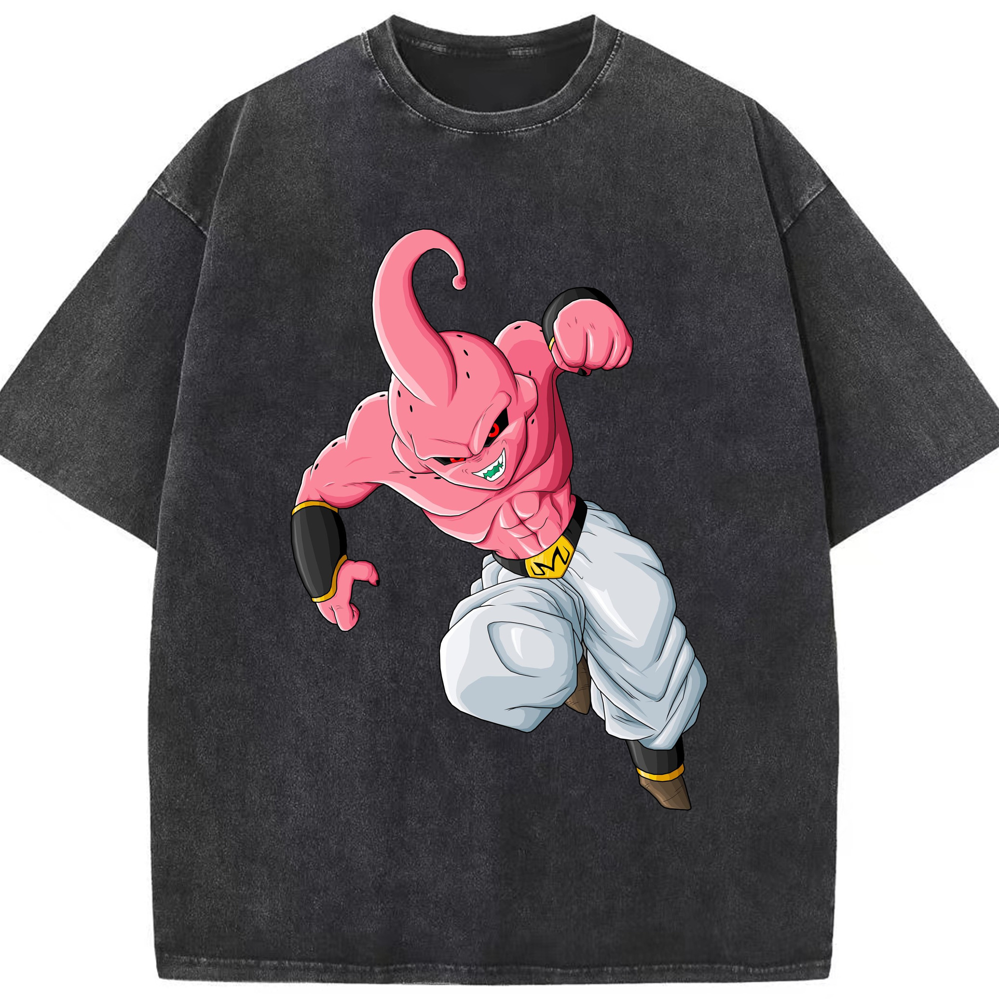 （画像用） ドラゴンボール 魔人ブウ DRAGON BALL Majin Buu 綿100% ヴィンテージ風 半袖Tシャツ（フロントプリント）