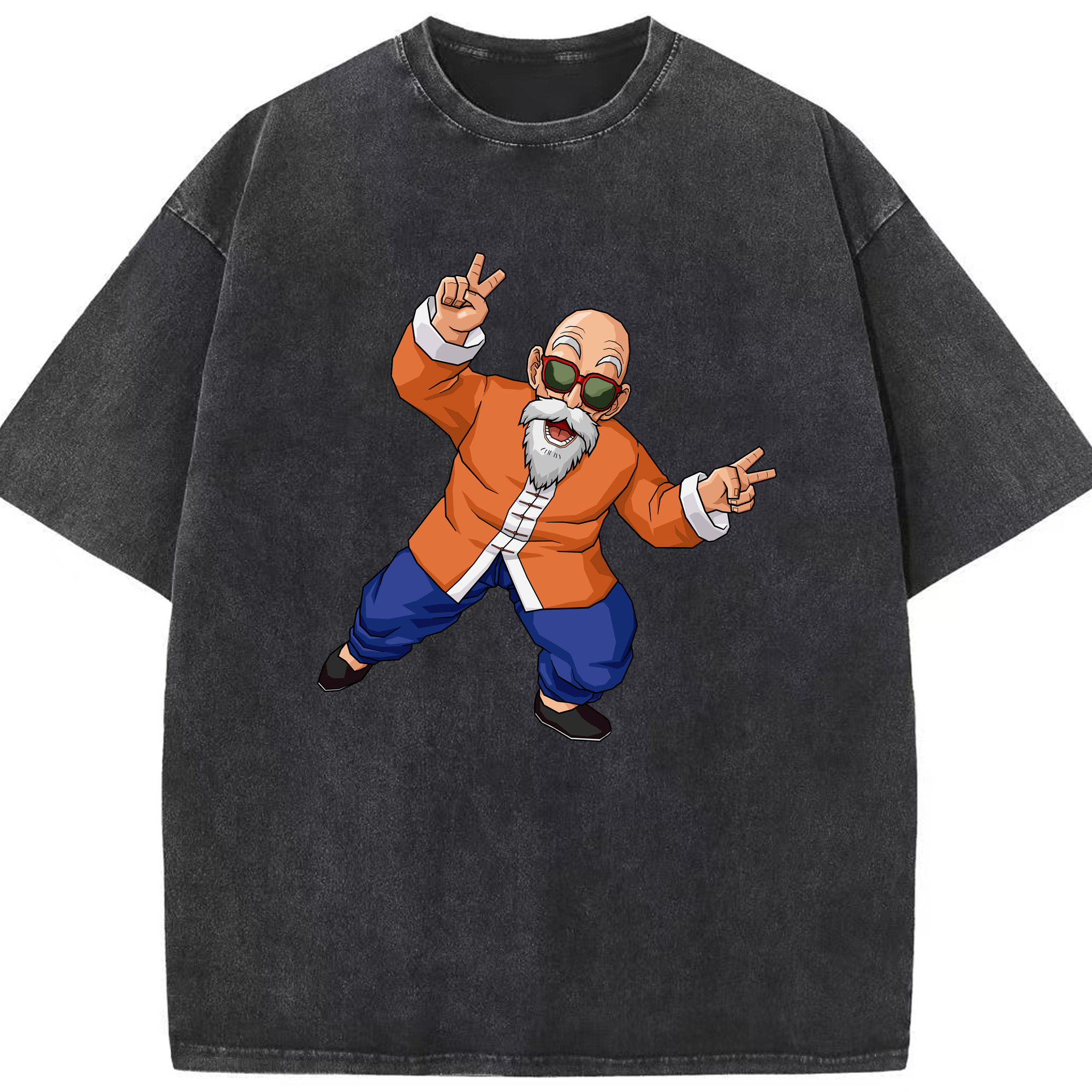 （画像用） ドラゴンボール 亀仙人（かめせんにん） DRAGON BALL Master Roshi Kame Sennin 綿100% ヴィンテージ風 半袖Tシャツ（フロントプリント）