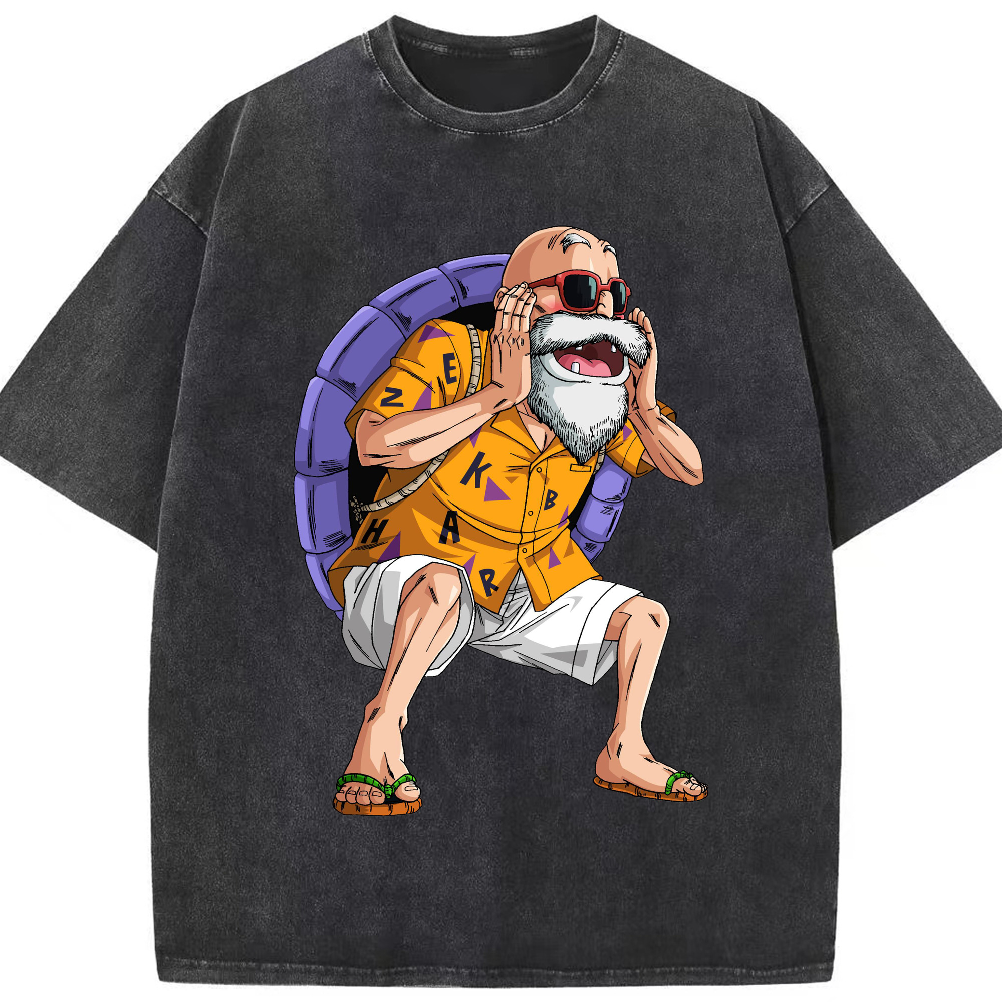 （画像用） ドラゴンボール 亀仙人（かめせんにん） DRAGON BALL Master Roshi Kame Sennin 綿100% ヴィンテージ風 半袖Tシャツ（フロントプリント）