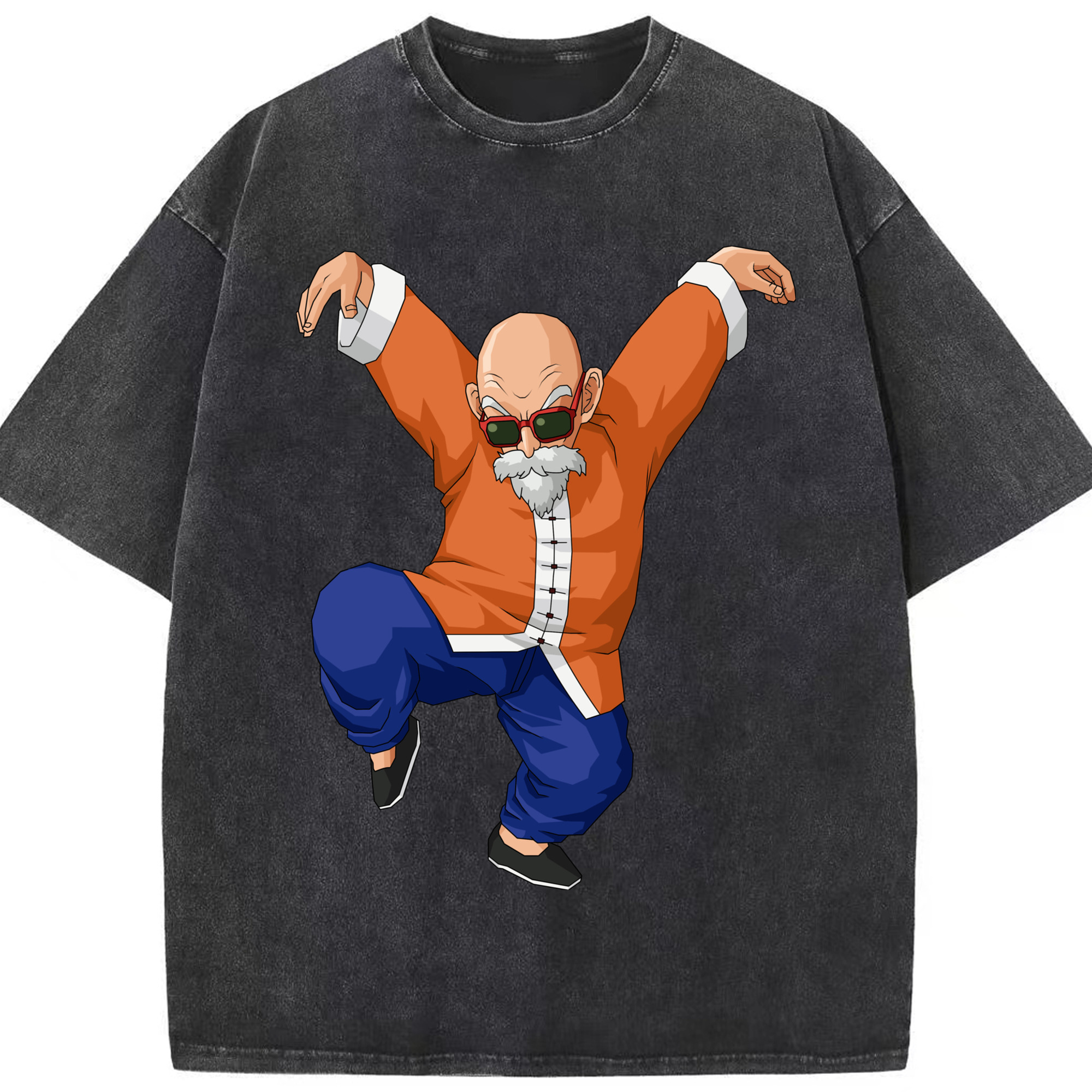 （画像用） ドラゴンボール 亀仙人（かめせんにん） DRAGON BALL Master Roshi Kame Sennin 綿100% ヴィンテージ風 半袖Tシャツ（フロントプリント）