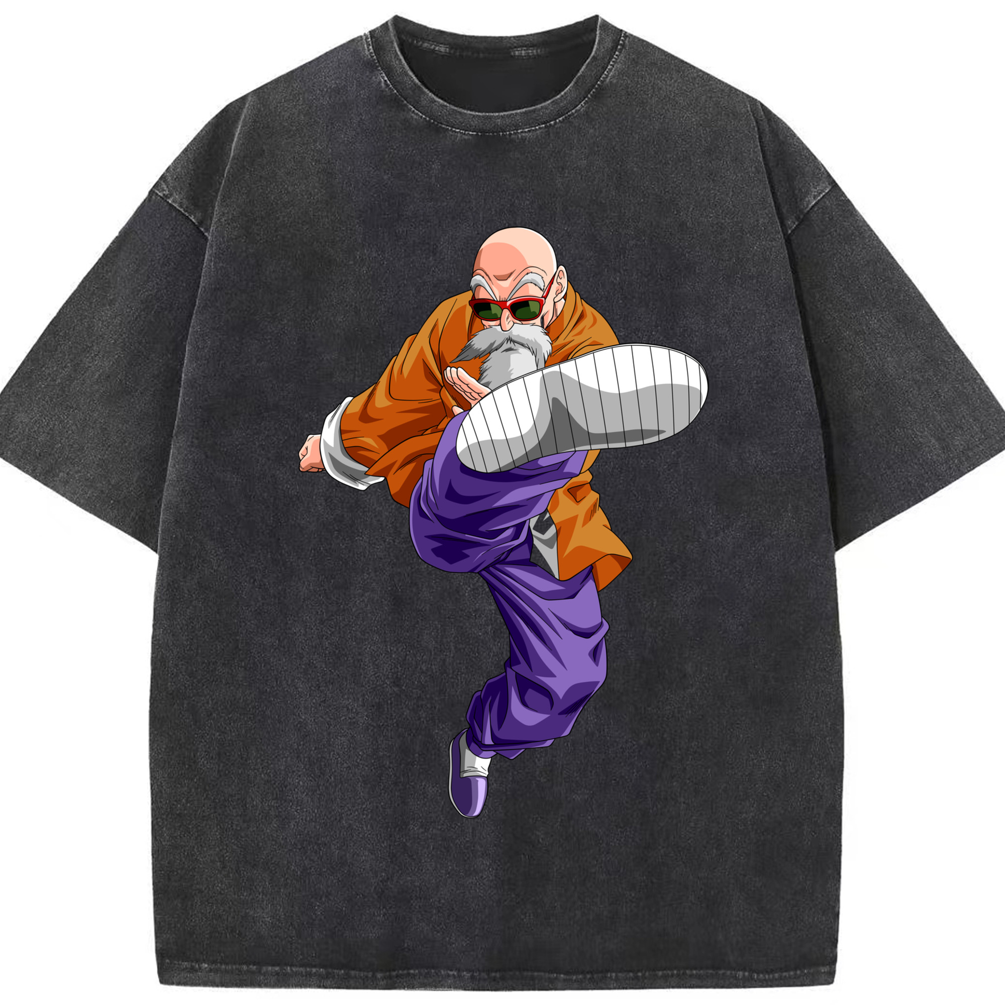 （画像用） ドラゴンボール 亀仙人（かめせんにん） DRAGON BALL Master Roshi Kame Sennin 綿100% ヴィンテージ風 半袖Tシャツ（フロントプリント）