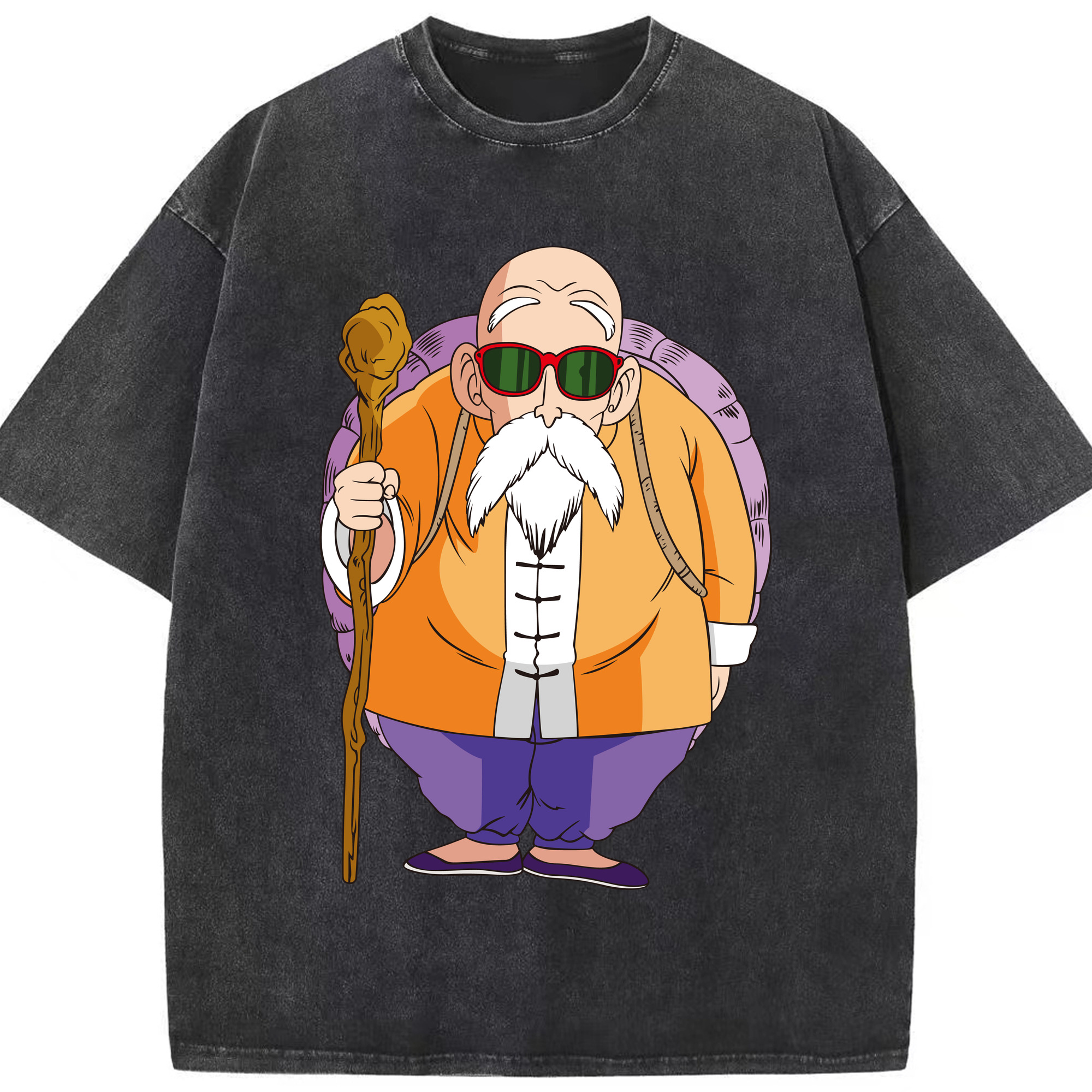 （画像用） ドラゴンボール 亀仙人（かめせんにん） DRAGON BALL Master Roshi Kame Sennin 綿100% ヴィンテージ風 半袖Tシャツ（フロントプリント）