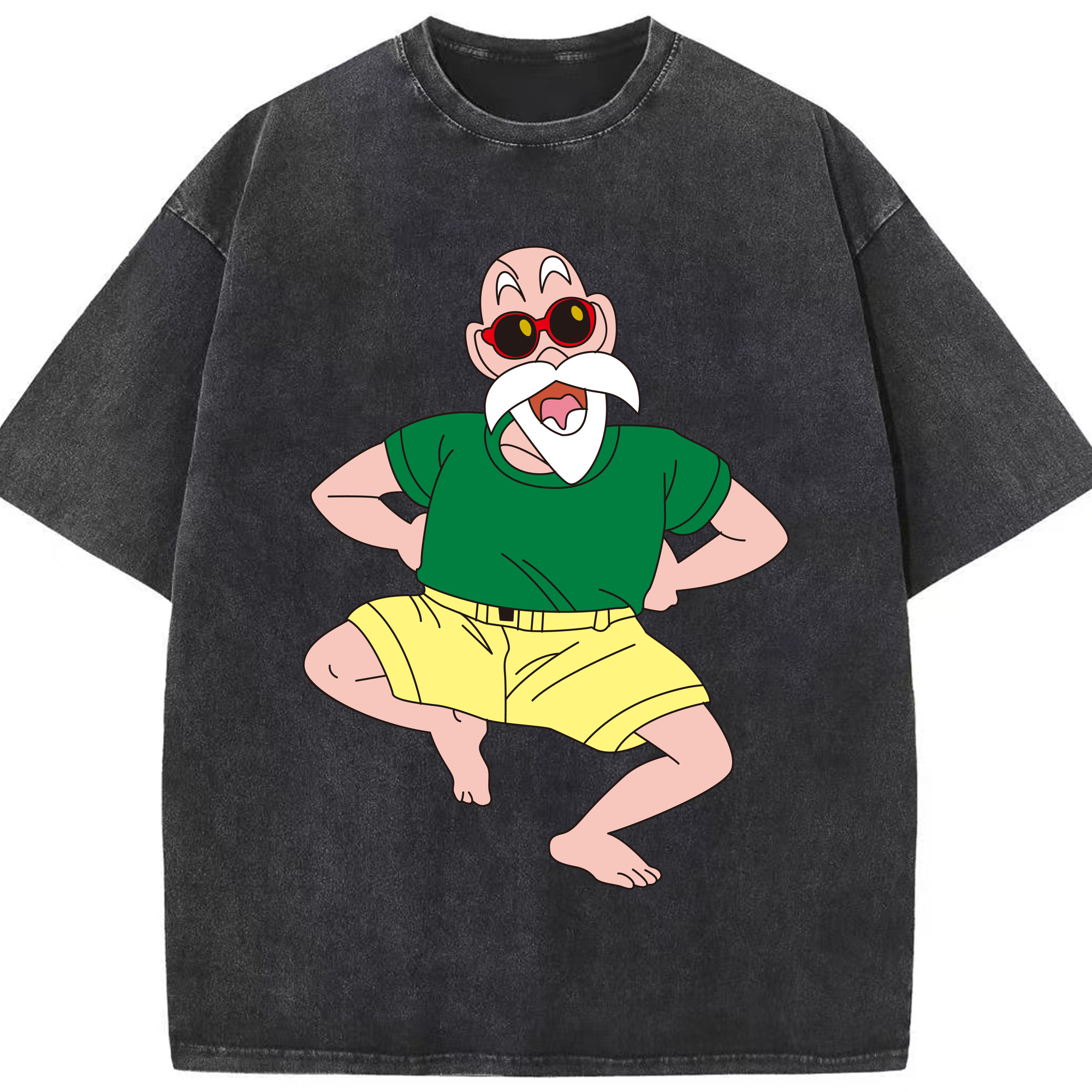（画像用） ドラゴンボール 亀仙人（かめせんにん） DRAGON BALL Master Roshi Kame Sennin 綿100% ヴィンテージ風 半袖Tシャツ（フロントプリント）