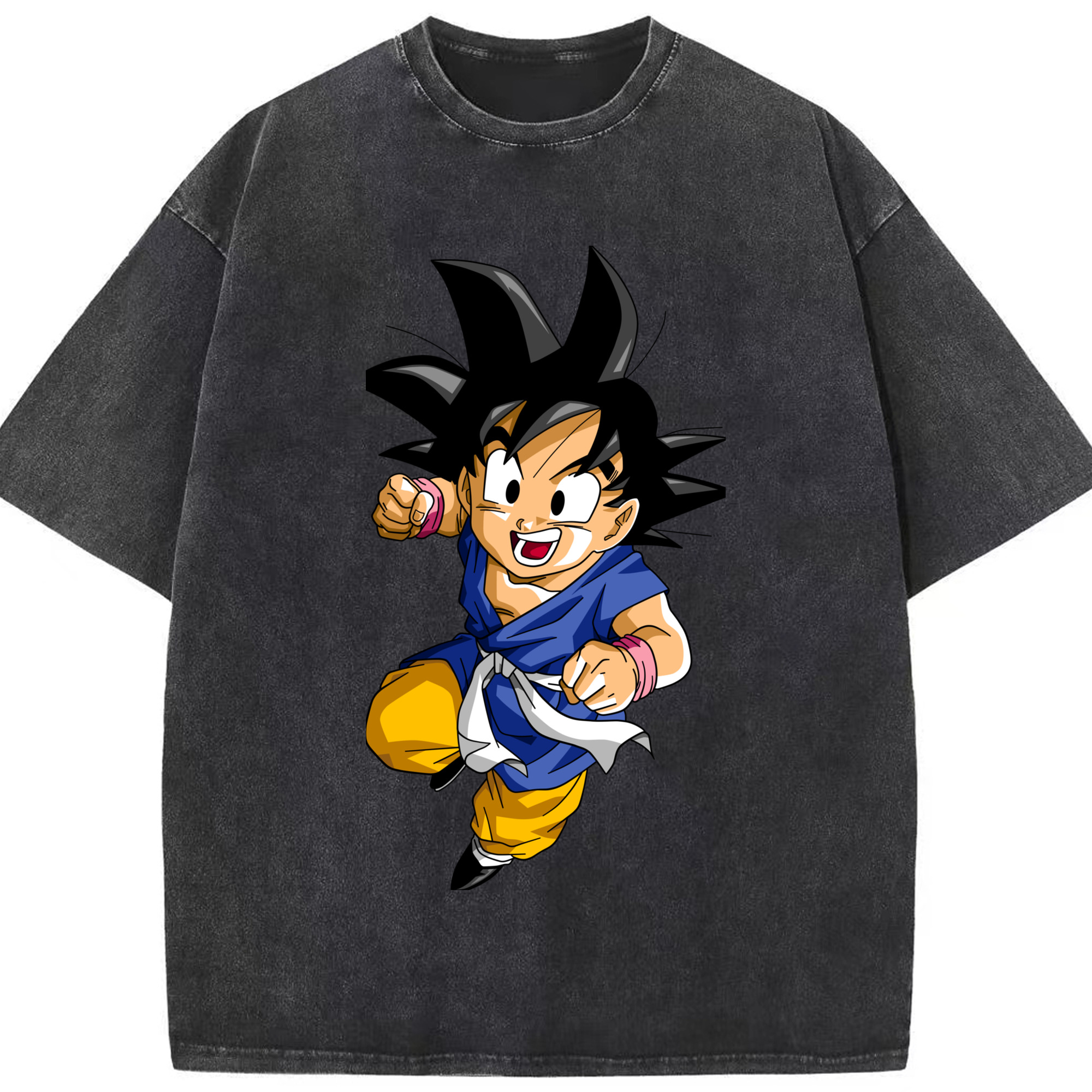 （画像用） ドラゴンボール 孫悟天 そん ごてん DRAGON BALL Son Goten 綿100% ヴィンテージ風 半袖Tシャツ（フロントプリント）