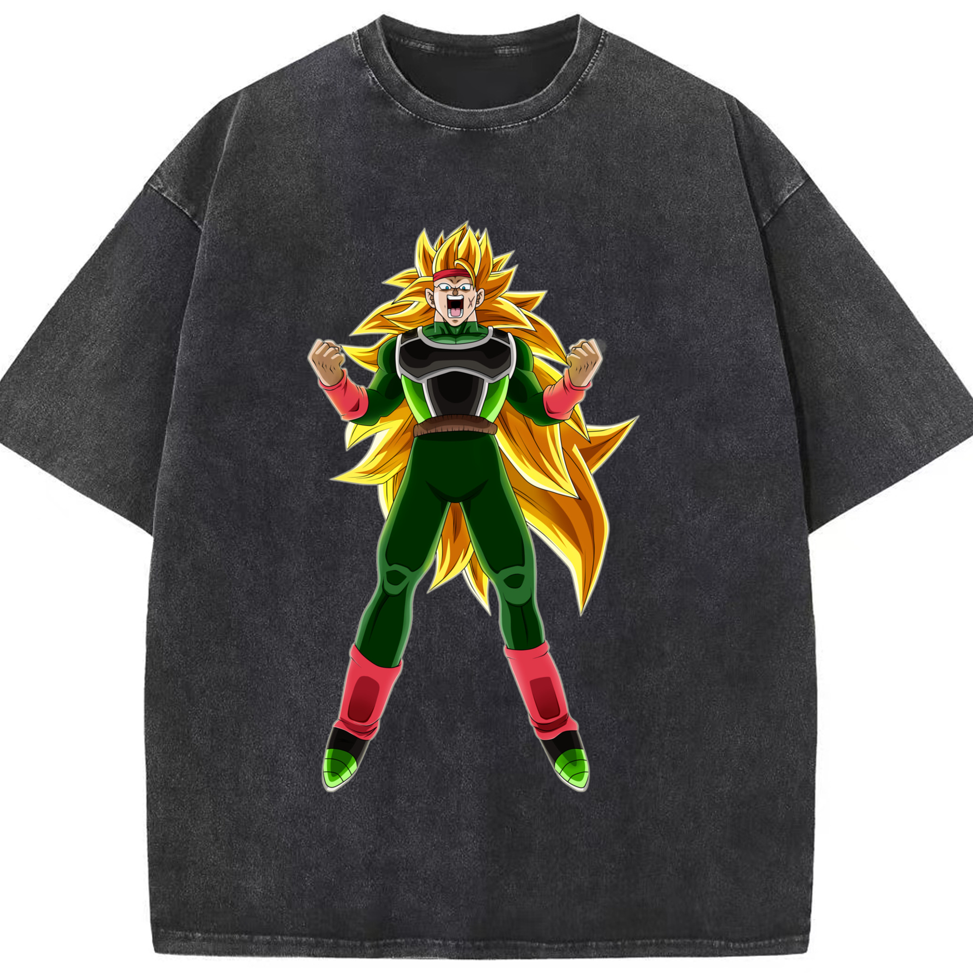 （画像用） ドラゴンボール ブロリー DRAGON BALL Broli 綿100% ヴィンテージ風 半袖Tシャツ（フロントプリント）
