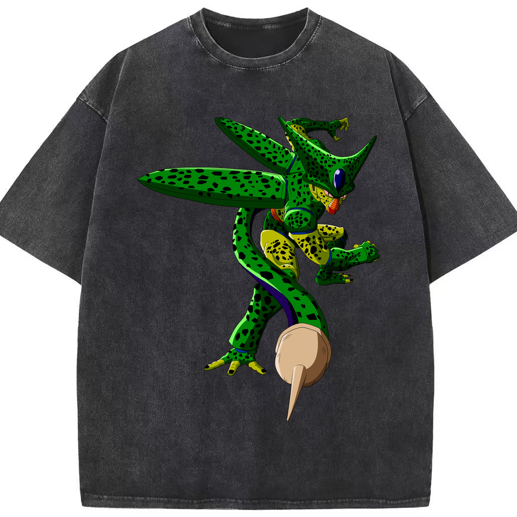 （画像用） ドラゴンボール セル DRAGON BALL Cell 綿100% ヴィンテージ風 半袖Tシャツ（フロントプリント）