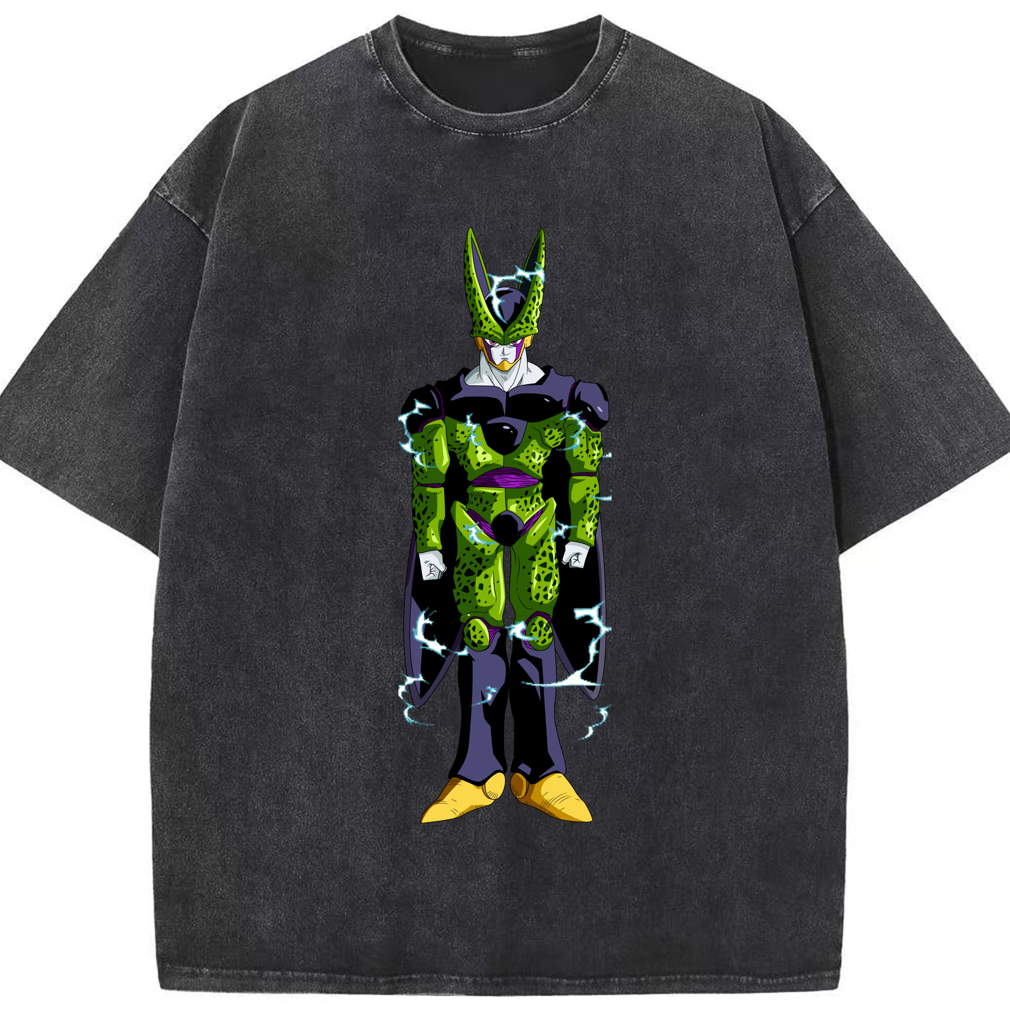 （画像用） ドラゴンボール セル DRAGON BALL Cell 綿100% ヴィンテージ風 半袖Tシャツ（フロントプリント）